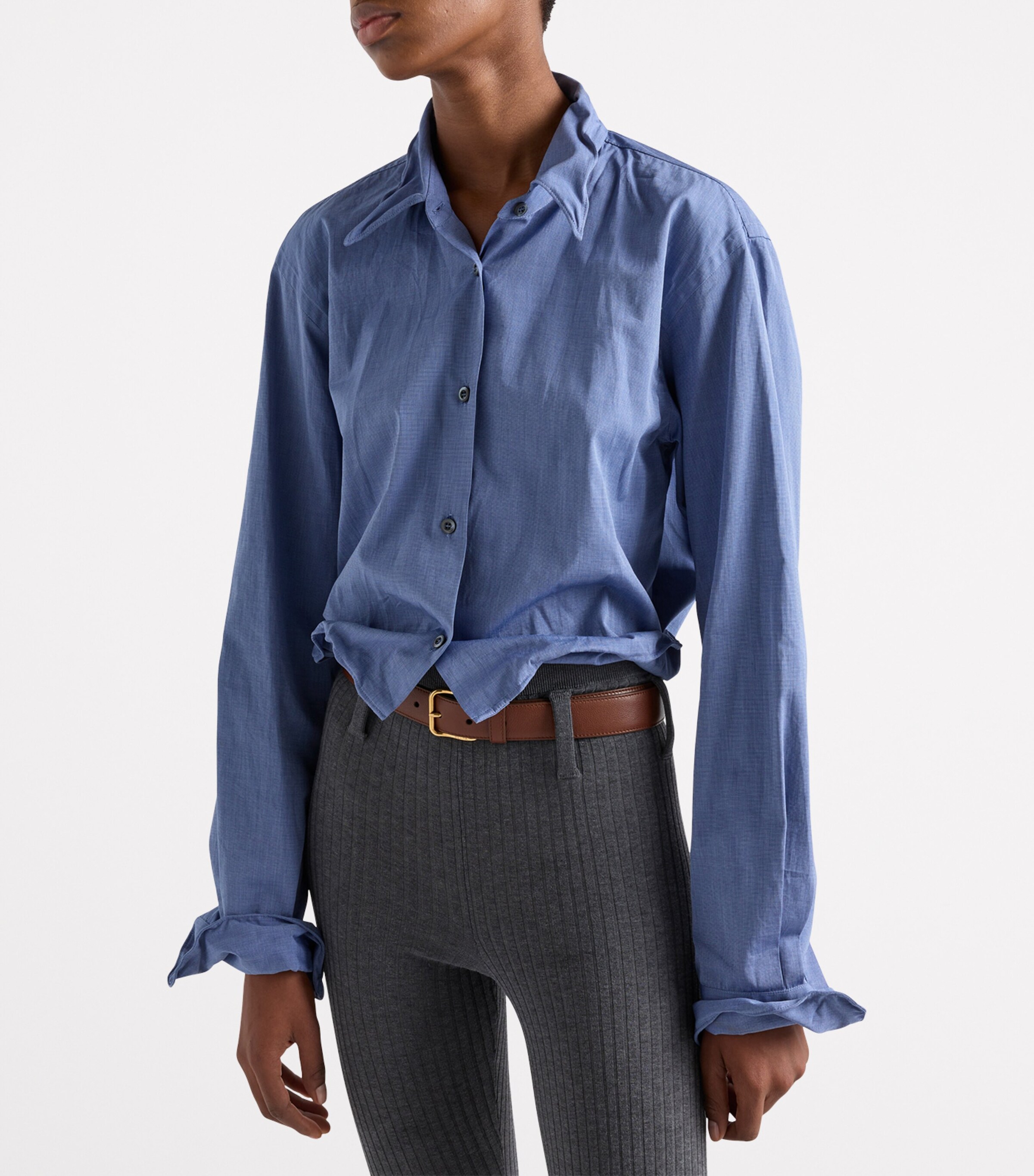 Cotton Shapeable Oversized Shirt F0216 Image 4