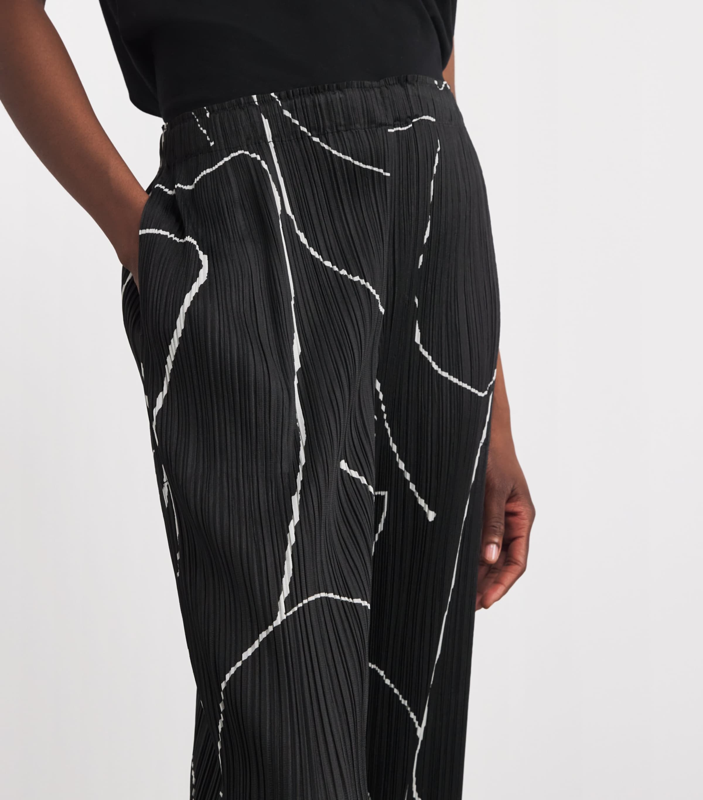 Printed Pause Trousers BLACK Image 6