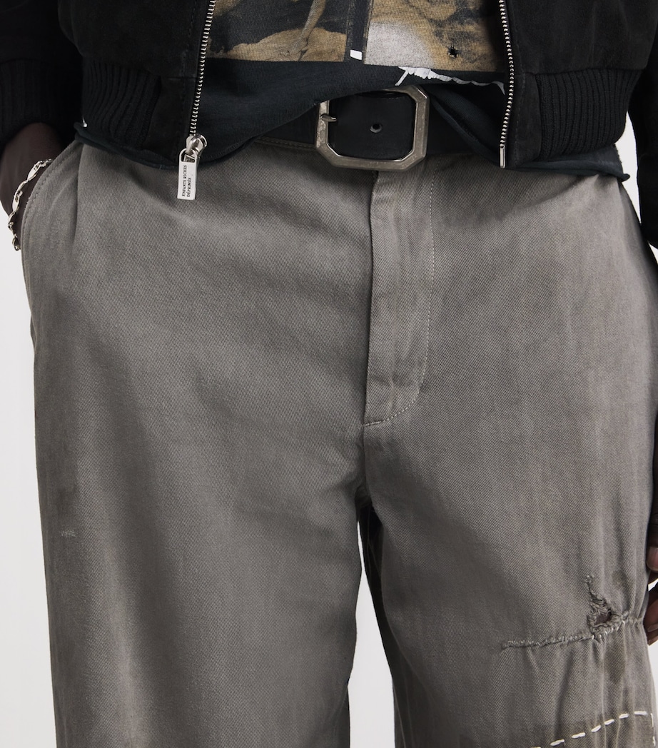 Cotton-Linen Soso’s Repaired Trousers LIGHT GRAY Image 6