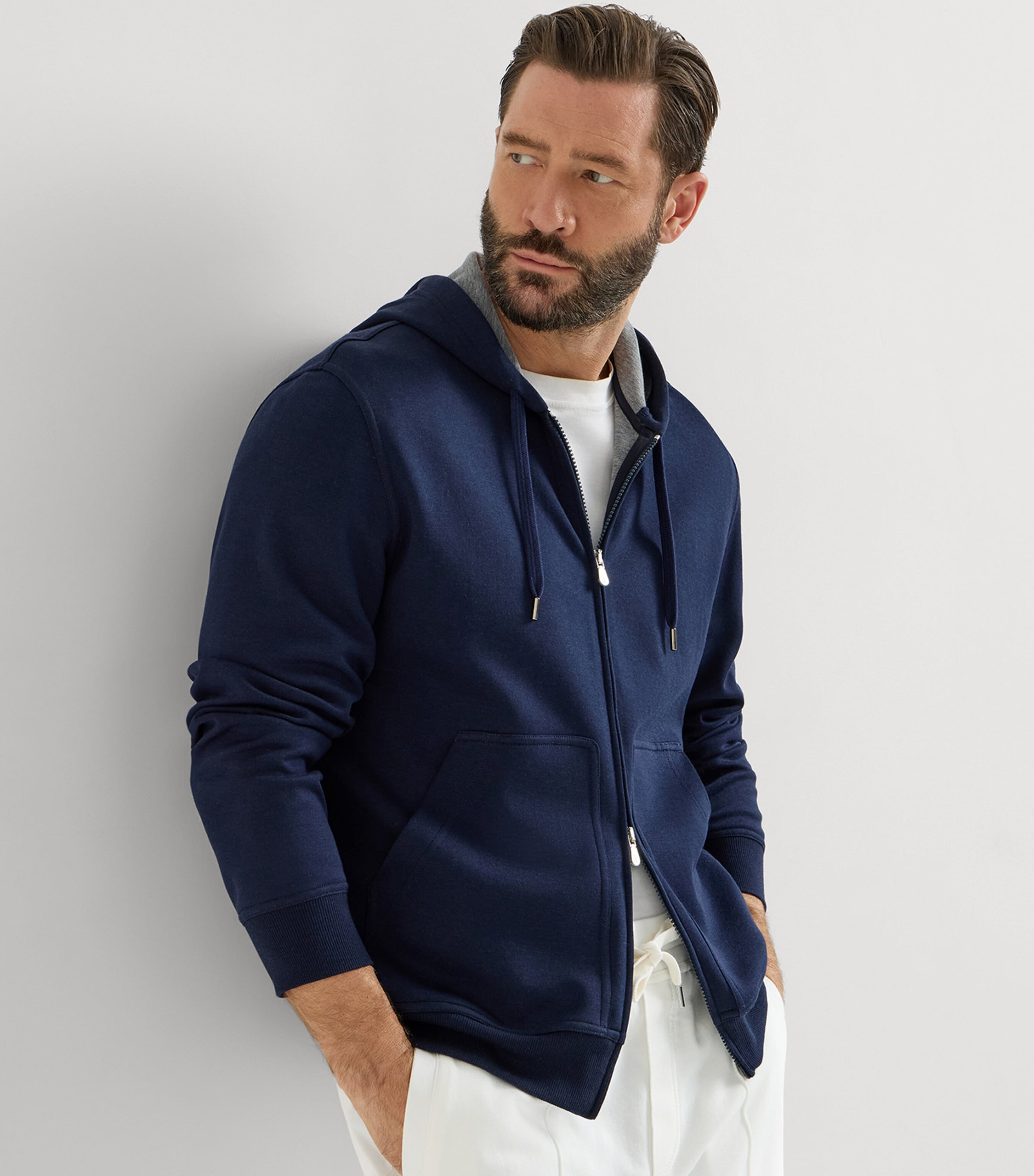 Brunello Cucinelli Mens French Terry Zip-Up Hoodie Image 5