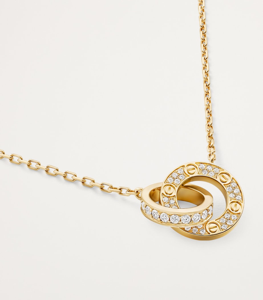 Yellow Gold and Diamond LOVE Necklace YELLOW GOLD Image 4