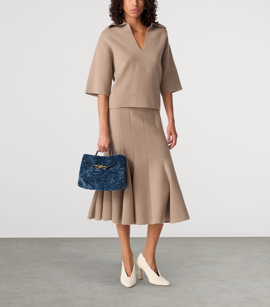 Small Shearling Andiamo Shoulder Bag 4314 Image 4