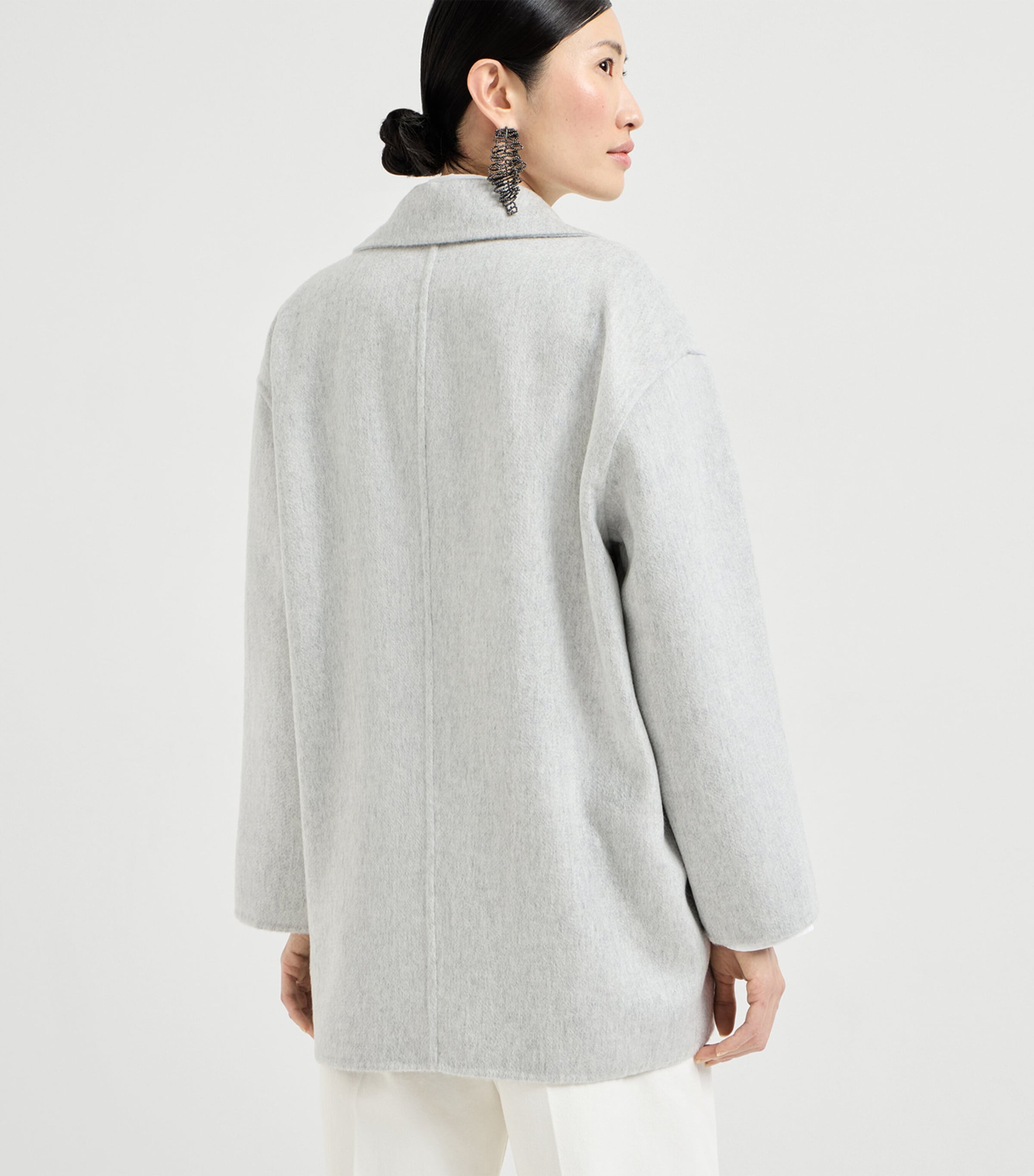 Brunello Cucinelli Womens Cashmere Double Beaver Cloth Pea Coat Image 5