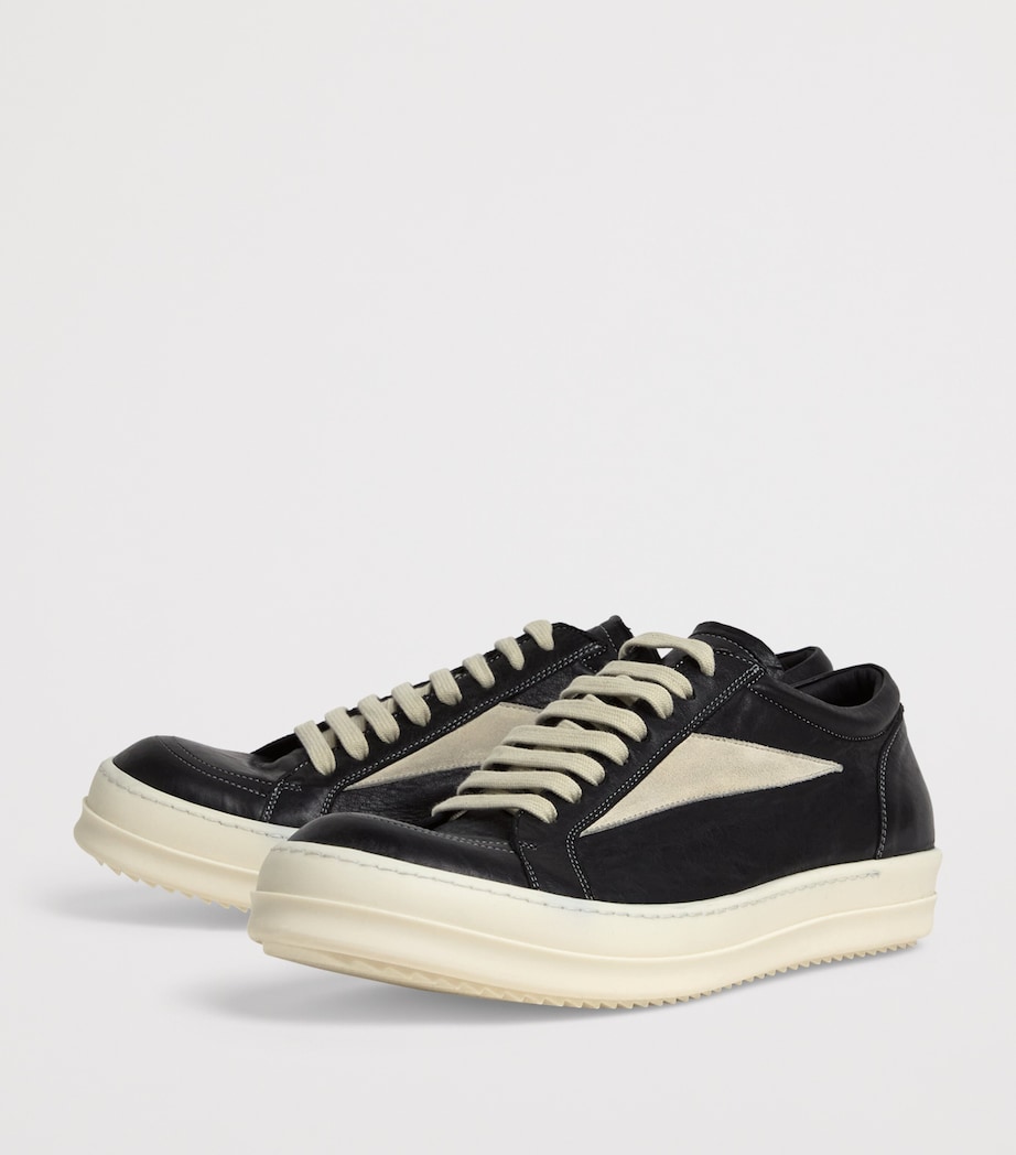 Tumbled Lambskin Vintage Low-Top Sneakers BLACK/MILK/MILK/ 911 Image 3