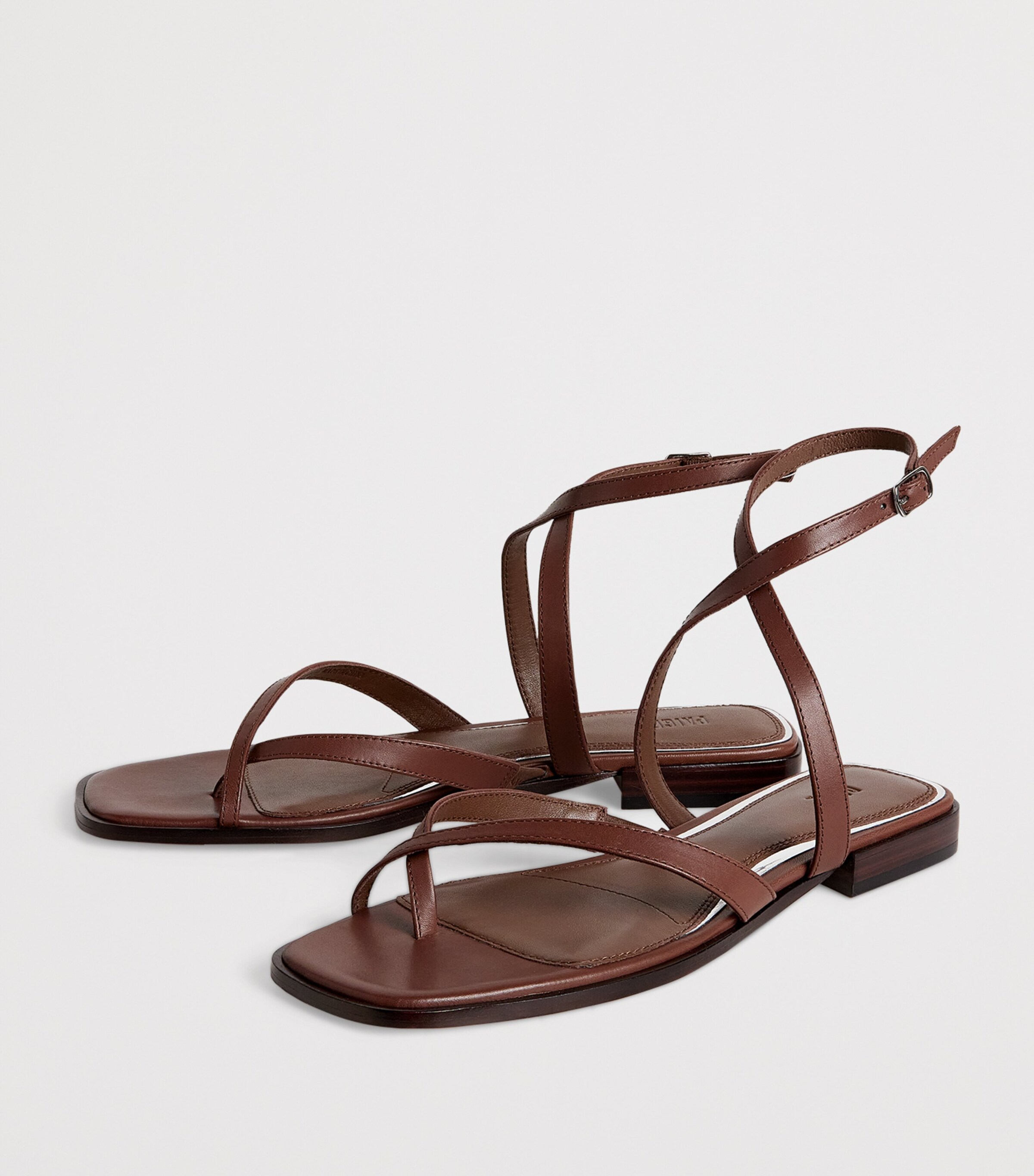 PAIGE Leather Reese Sandals Mahogany Image 3