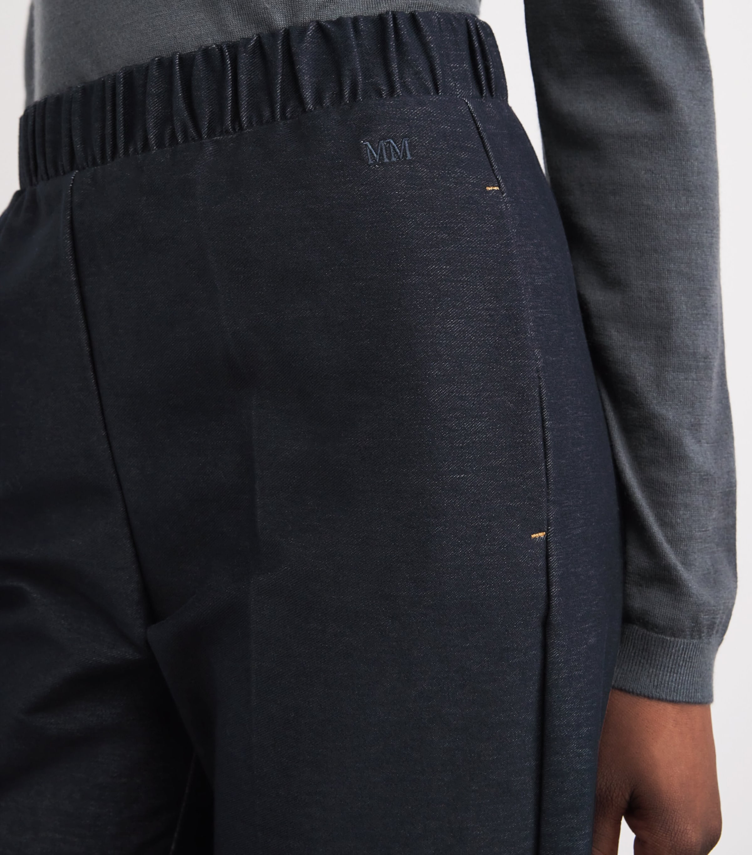 Cotton-Blend Straight Trousers 003 MIDNIGHT BLUE Image 6