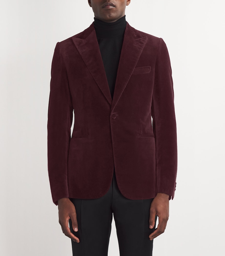 Velvet Single-Breasted Blazer 6100 Image 3