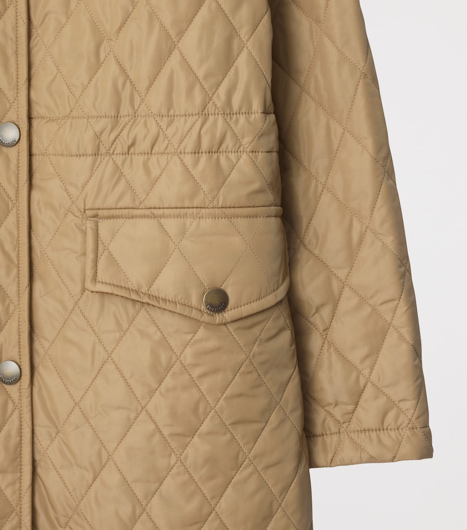 Nylon Quilted Hooded Parka FLAX BEIGE Image 4