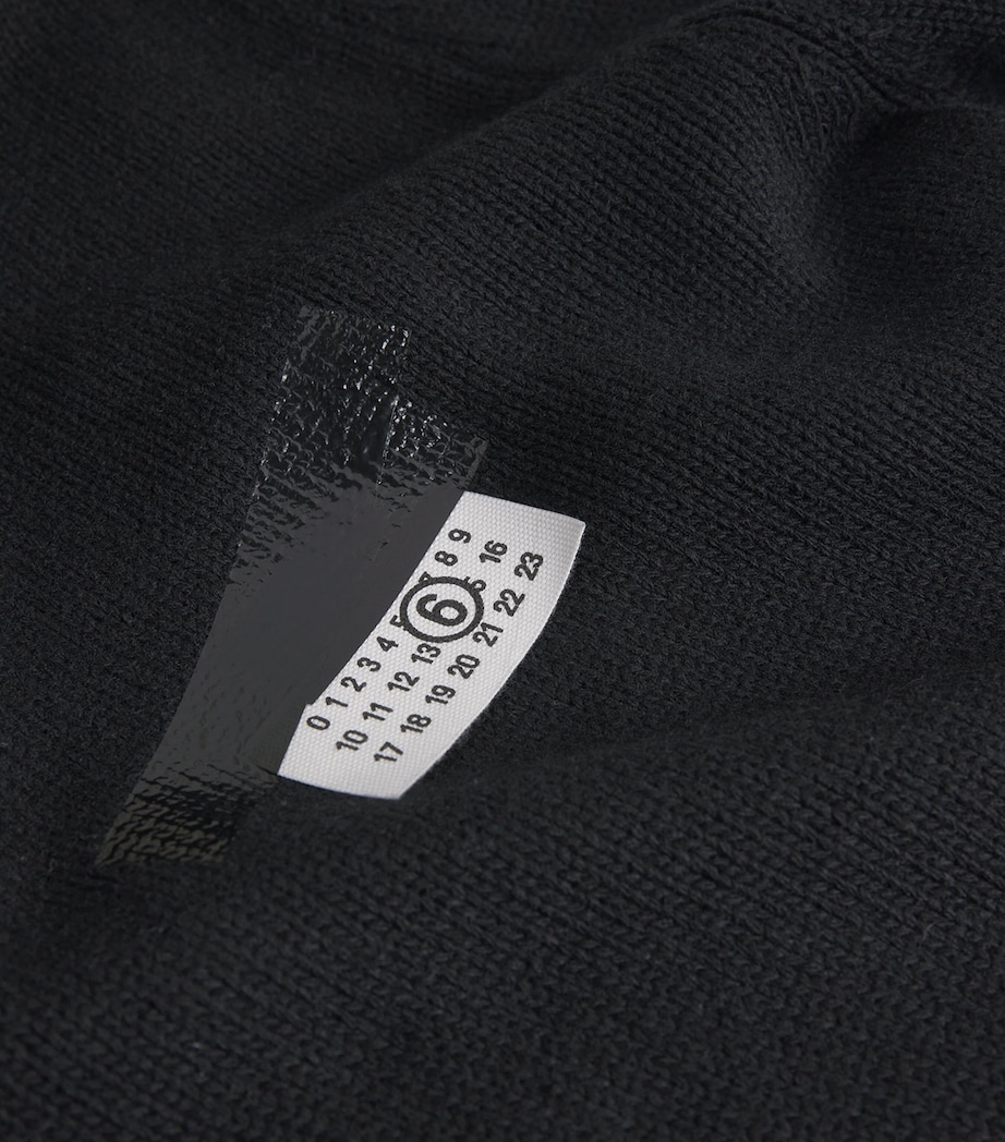MM6 Maison Margiela Mens Wool-Blend Cable Knit Sweater Black Image 5