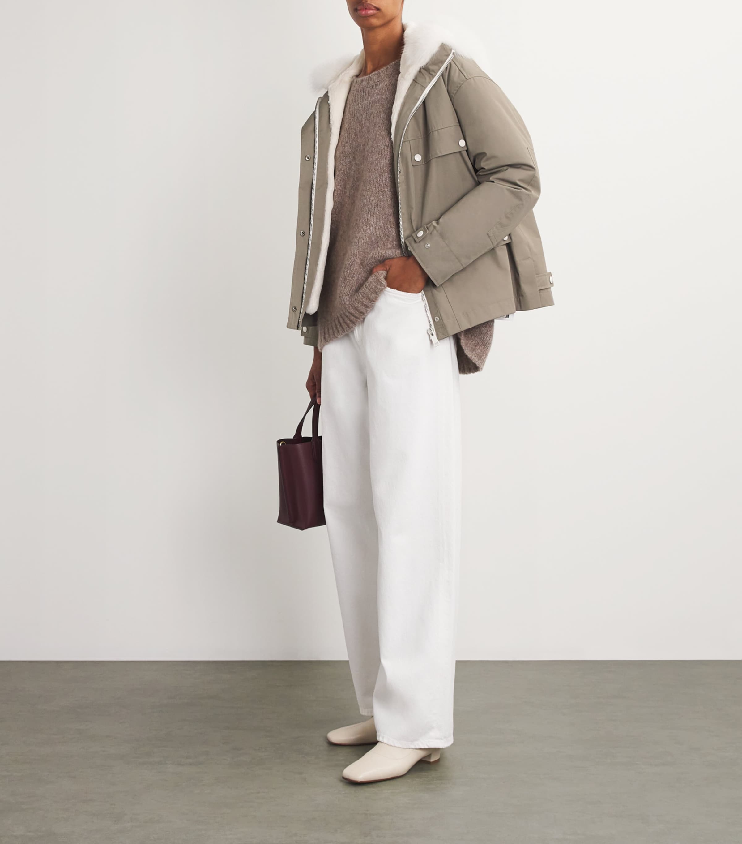 Canvas Fur-Trim Parka Jacket B3018 Image 2