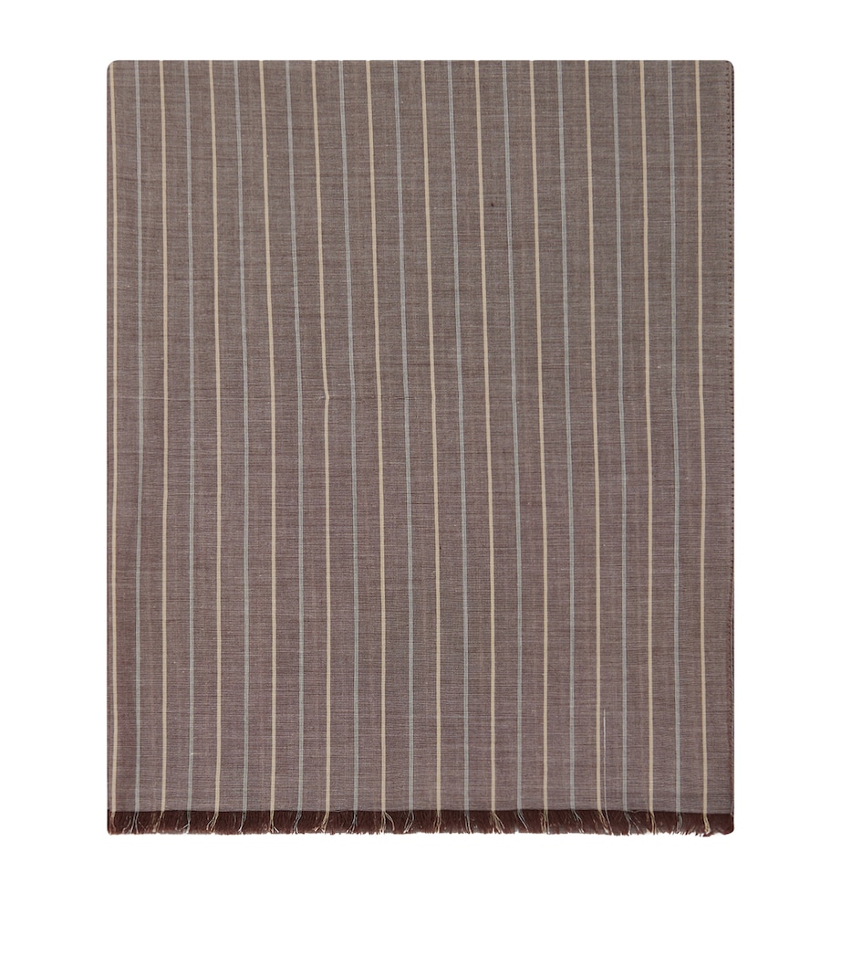 Guel Cotton Stripe Scarf BROWN MELANGE Image 1