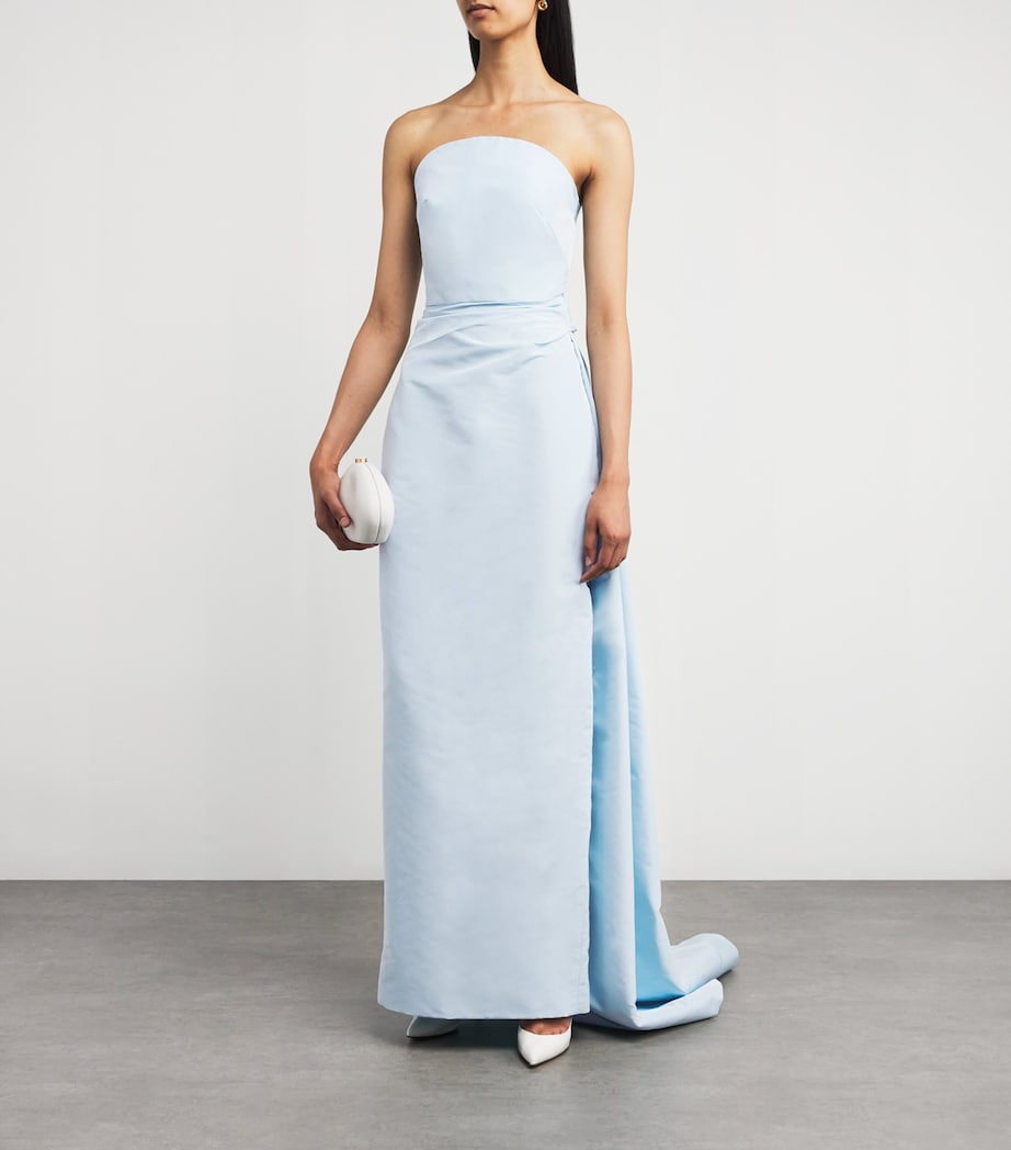 Draped Off-The-Shoulder Gown POWDER BLUE Image 2