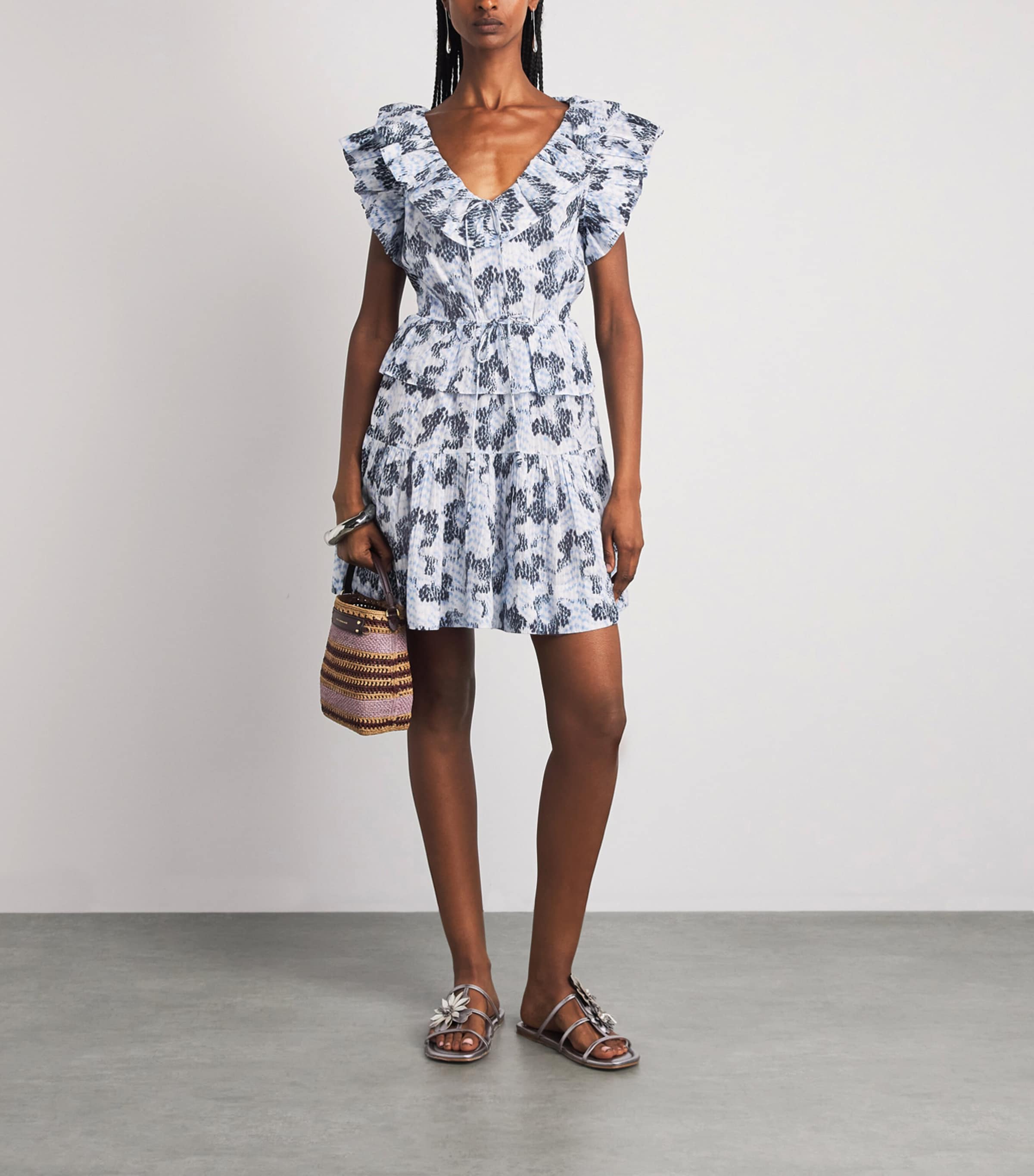 Ulla Johnson Womens Cotton-Blend Celie Mini Dress Ciel Image 2