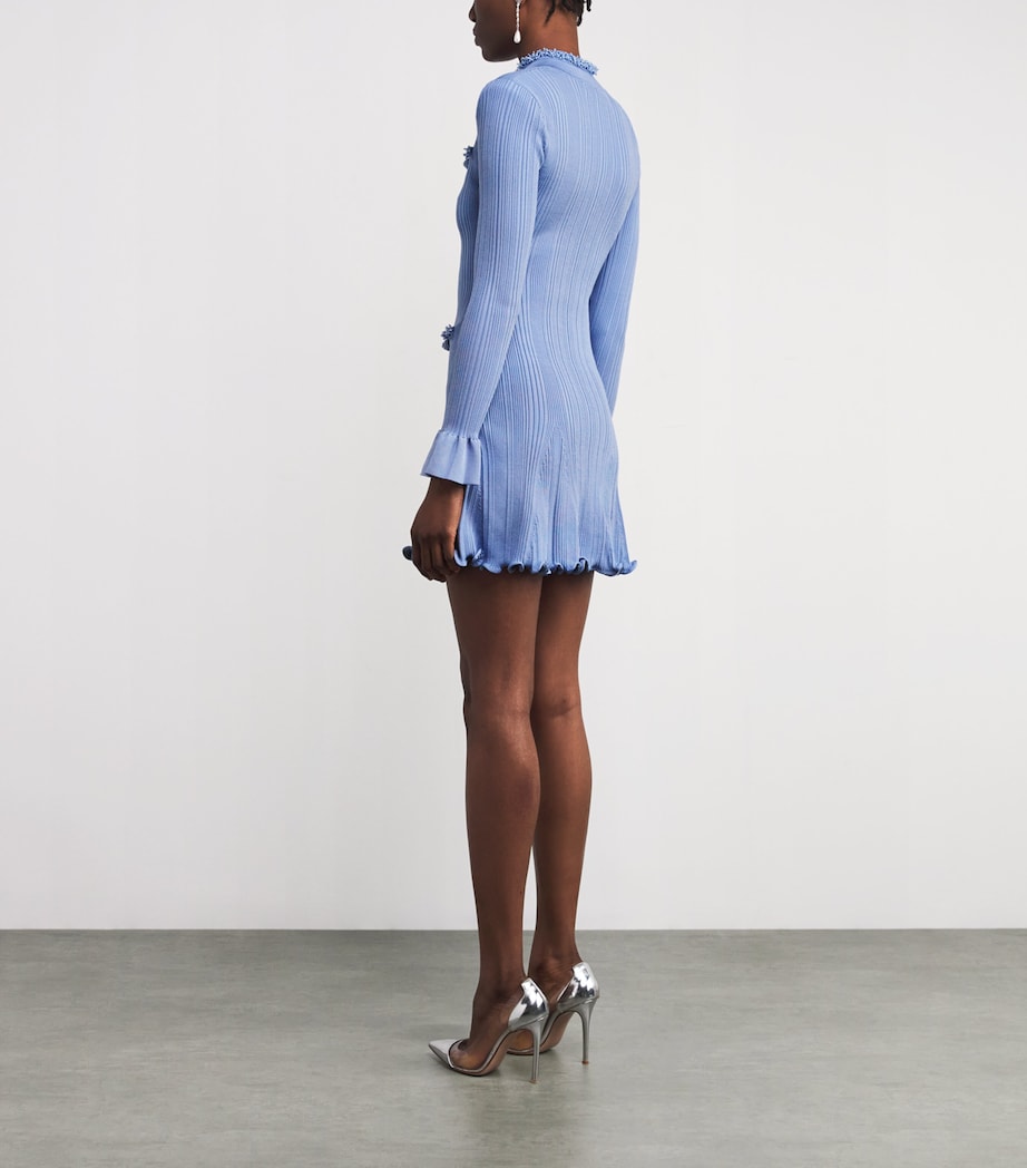 Embellished Knitted Mini Dress BLUE Image 3