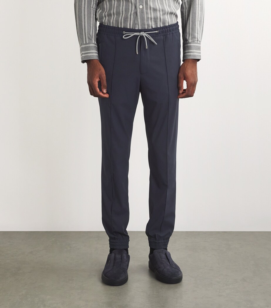 Slim Drawstring Trousers 002 DARK BLUE Image 3