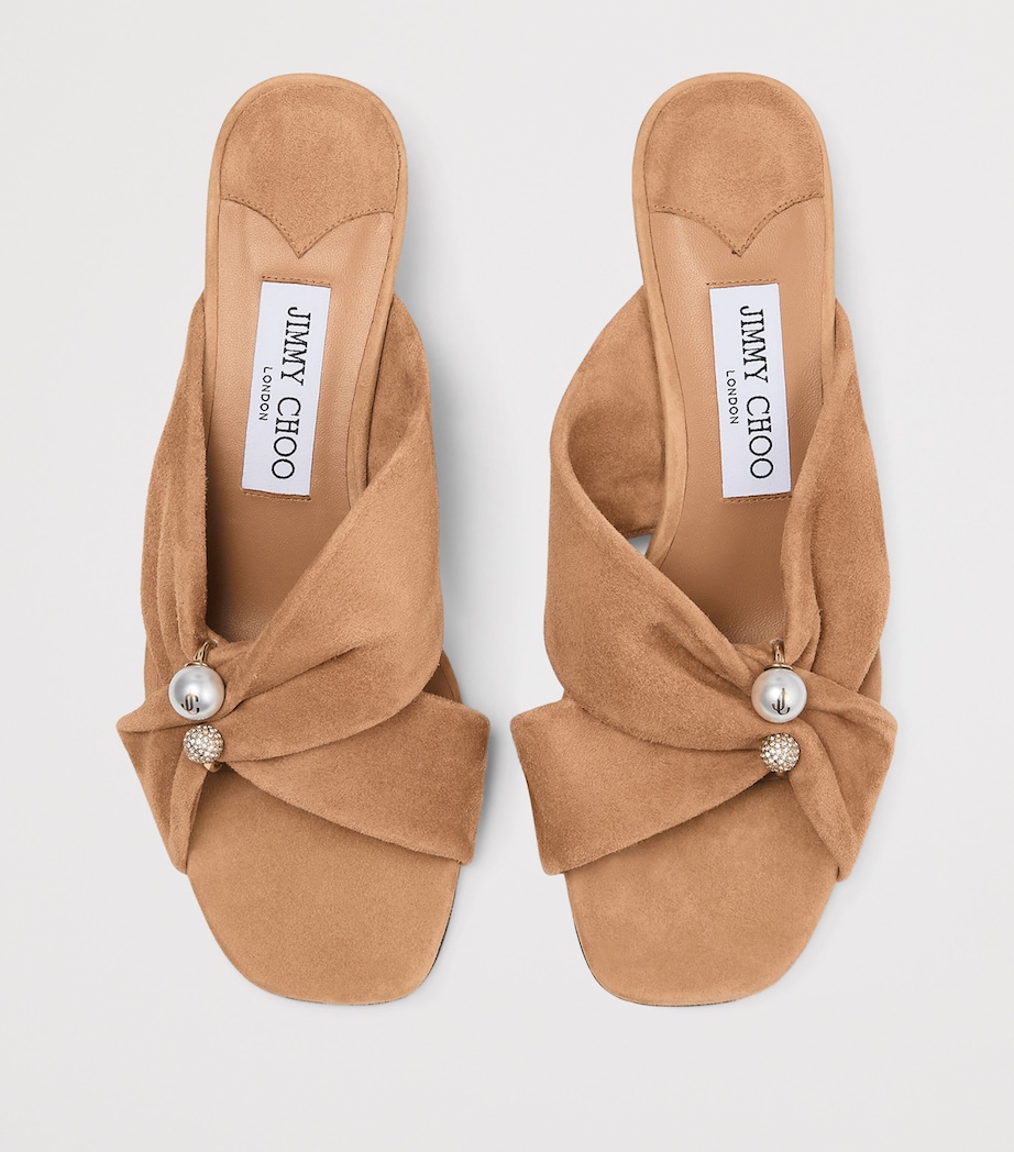 Jimmy Choo Rafi 45 Leather Heeled Mules Toffee Image 5