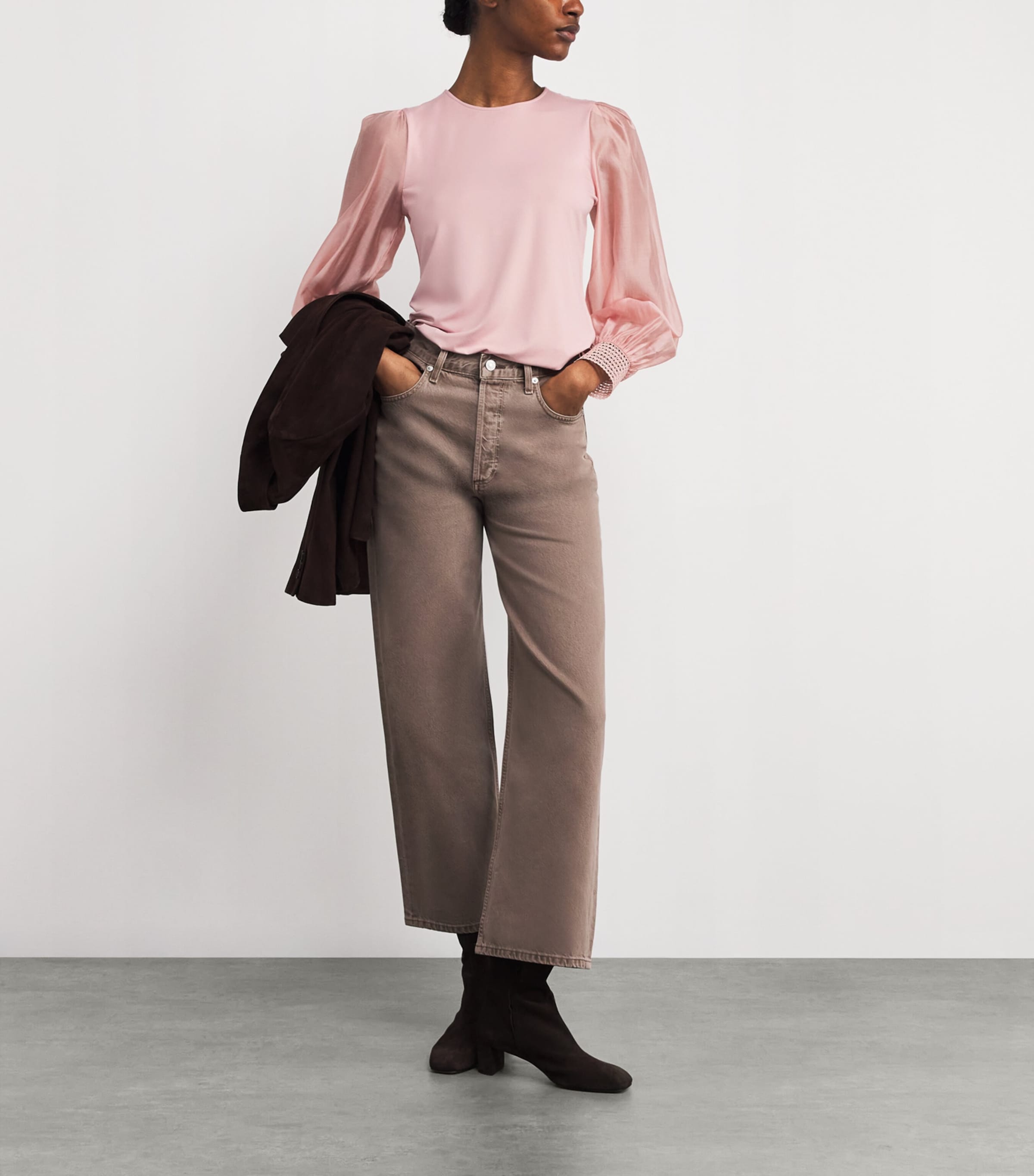 Balloon Sleeve Blouse SMOKE PINK Image 2