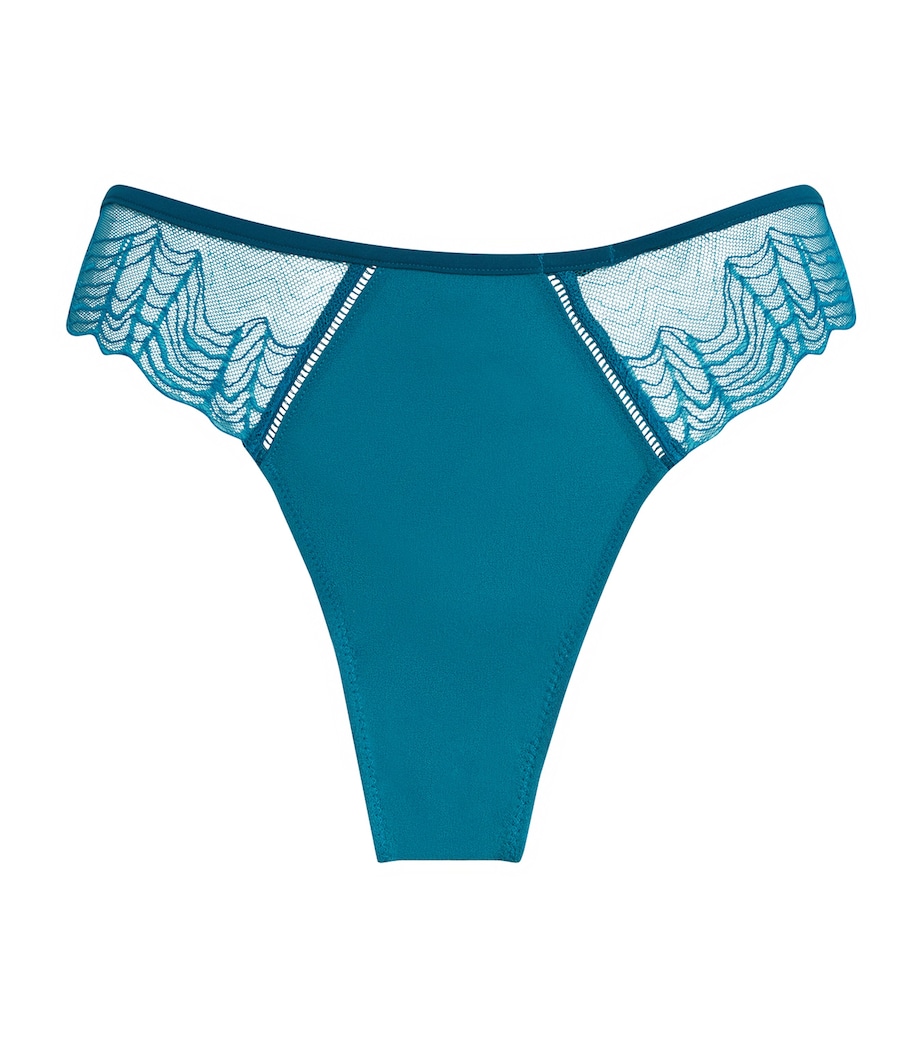 Geo Lace Thong TEAL MARINE Image 1