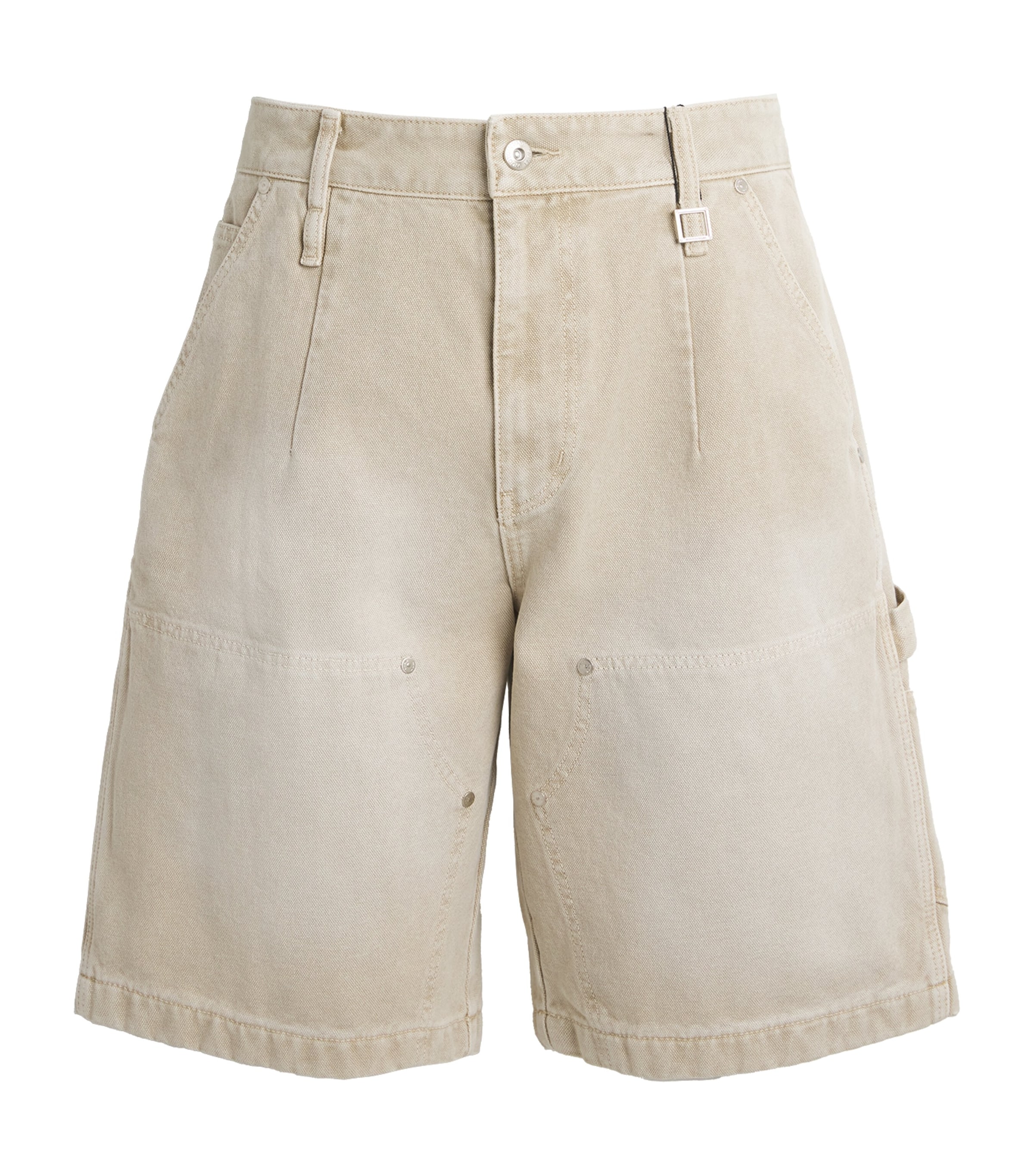 Wooyoungmi Mens Cotton Carpenter Shorts Beige Image 1