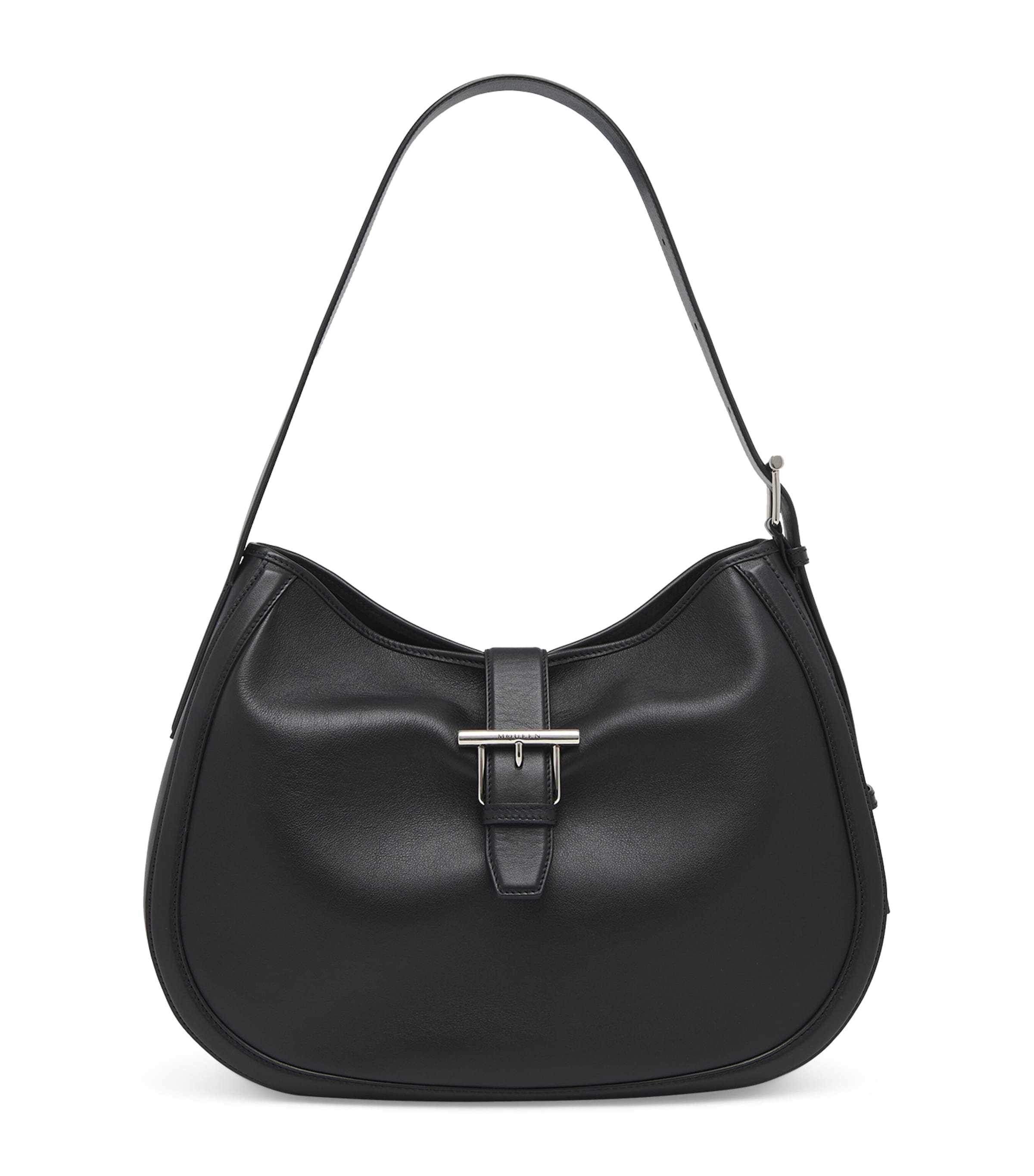 Alexander Mcqueen Mcqueen T-bar Leather Shoulder Bag In Black