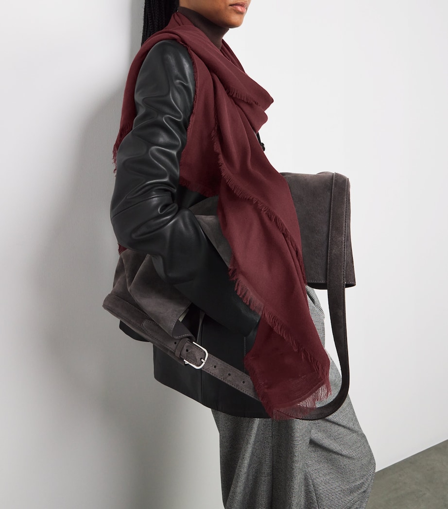 Fringe Butterfly Scarf BORDEAUX Image 3