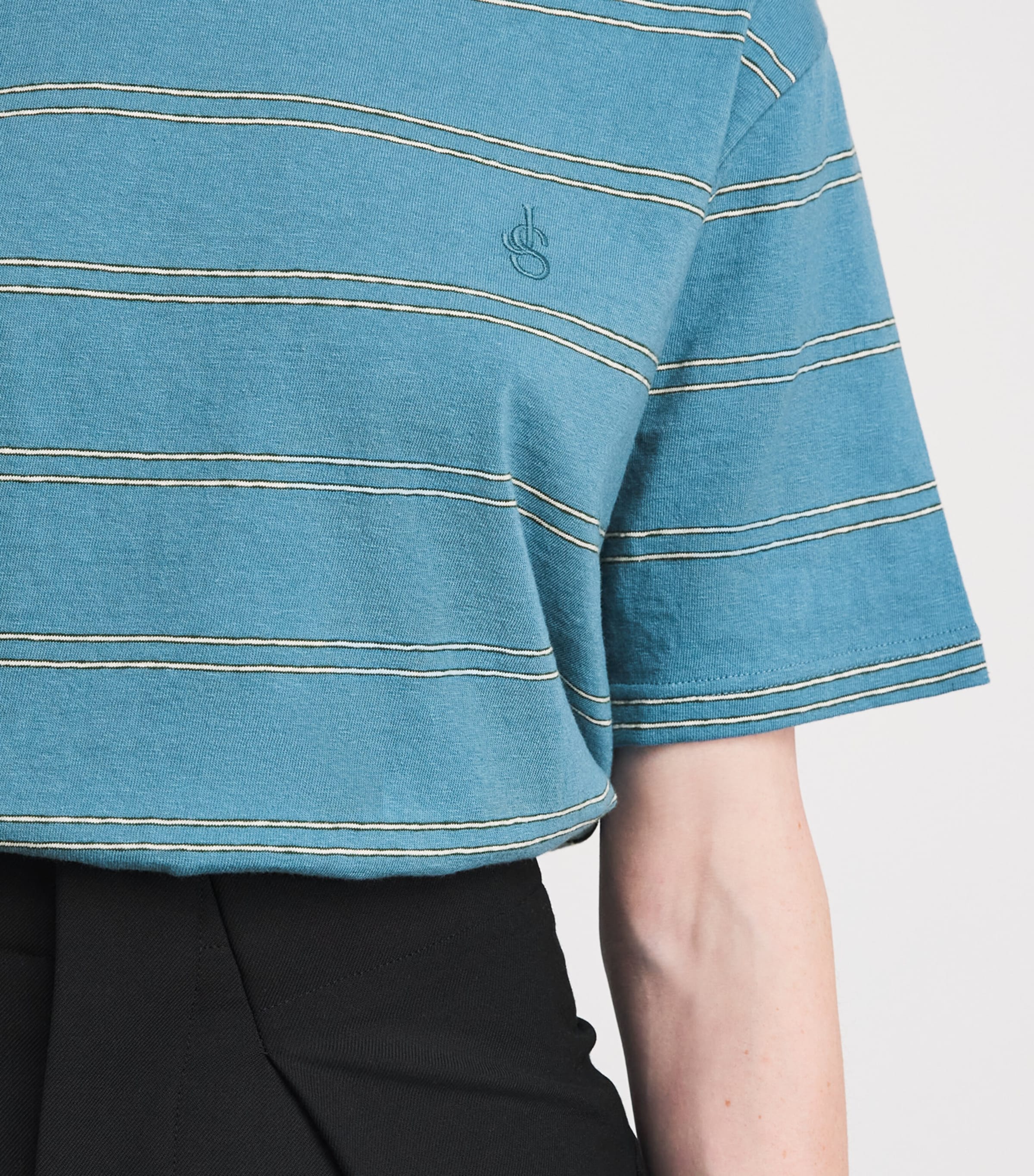 Jil Sander Womens Cotton Stripe T-Shirt Summer Kite Image 3