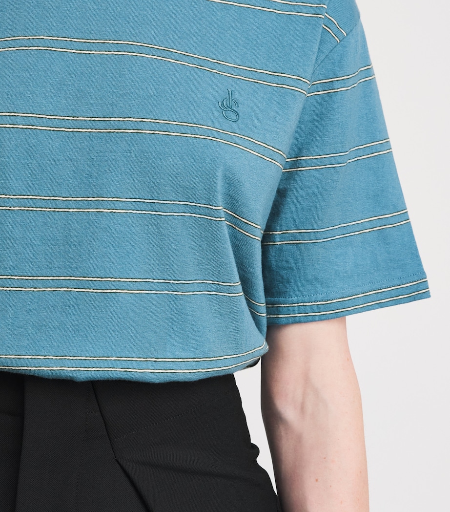 Jil Sander Womens Cotton Stripe T-Shirt Summer Kite Image 3