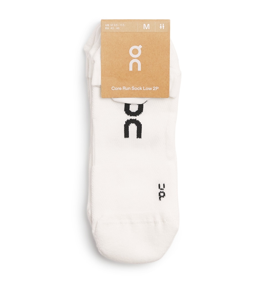 Organic Cotton-Blend Core Run Low Socks (Pack of 2) WHITE Image 1