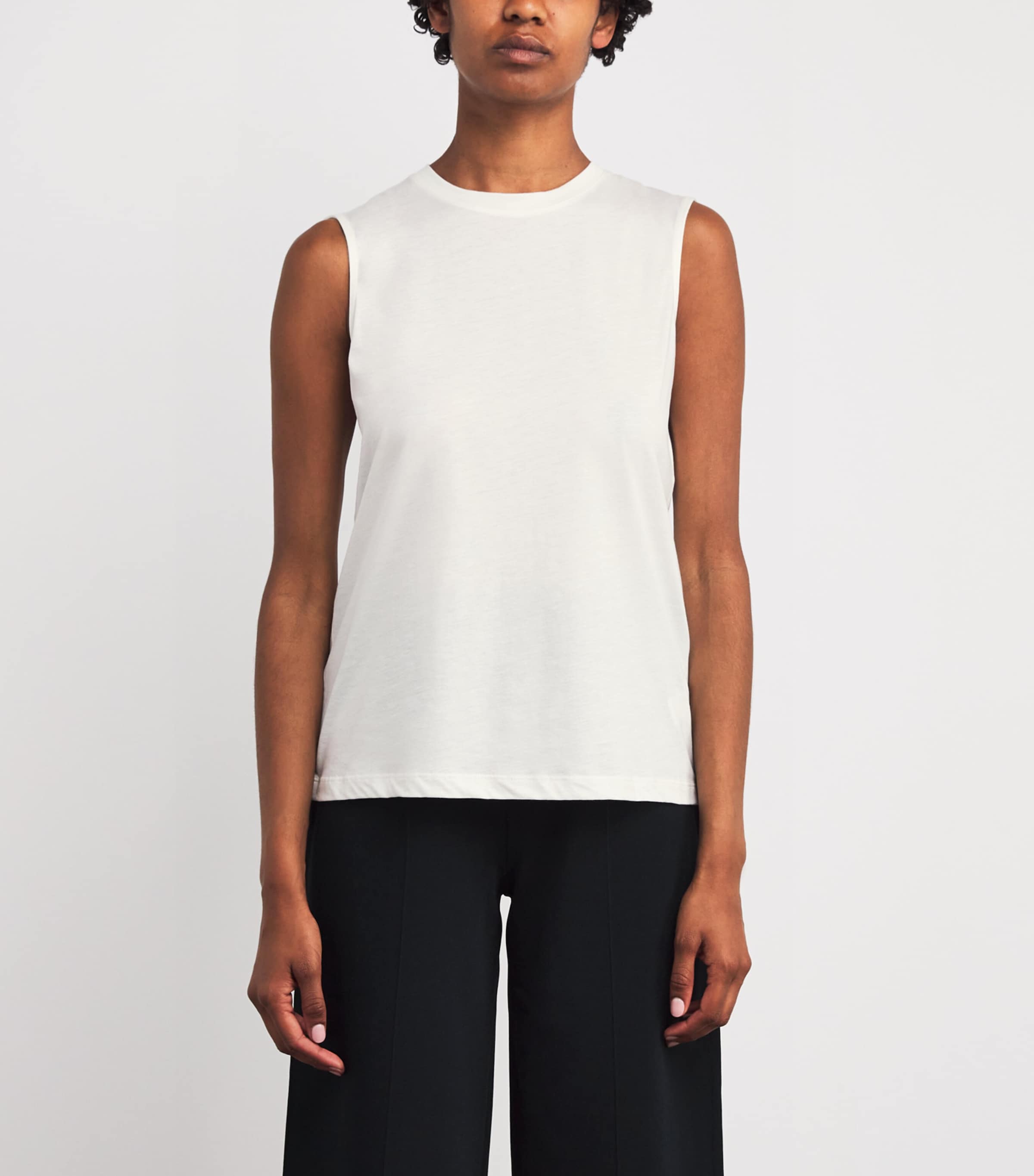 Cotton-Silk Tank Top OFF WHITE Image 3