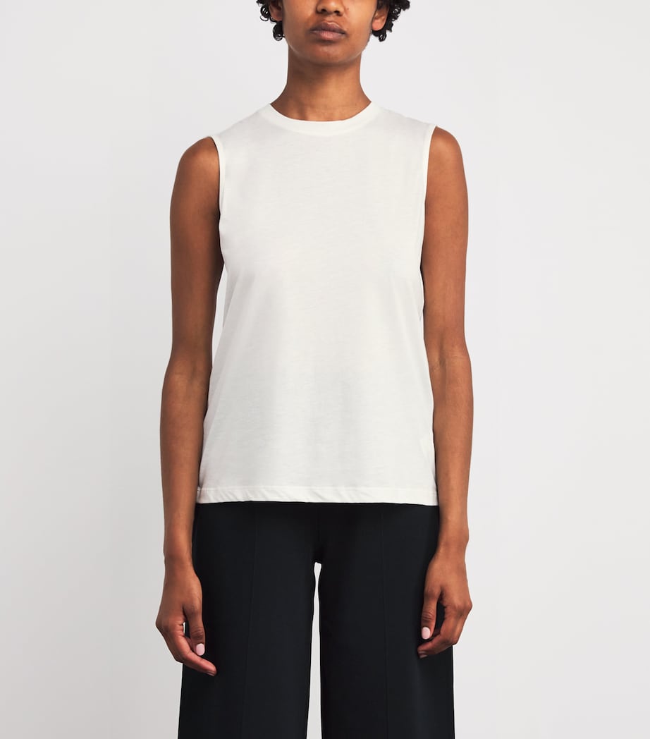 Cotton-Silk Tank Top OFF WHITE Image 3