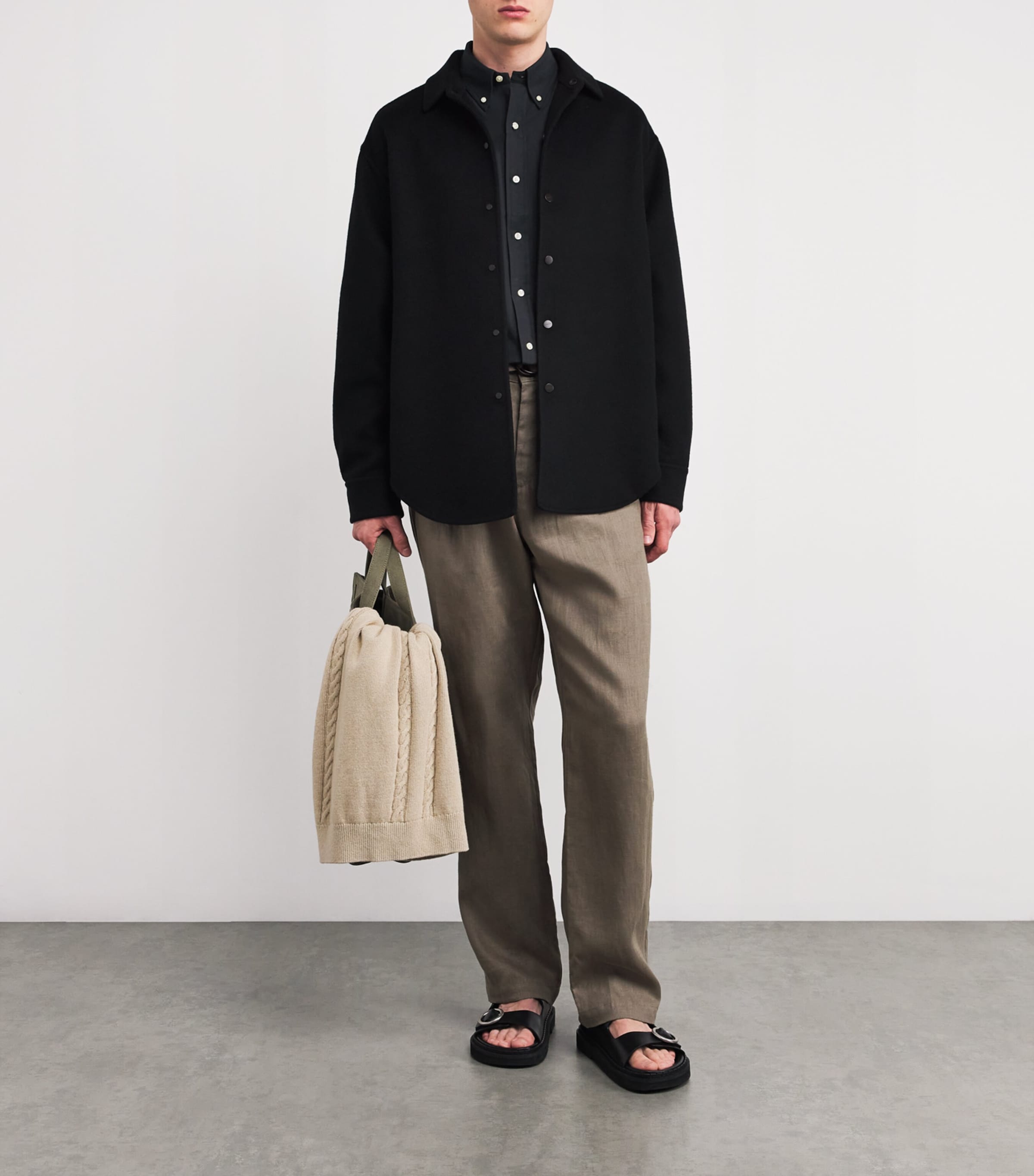 Poplin Custom Fit Shirt POLO BLACK Image 2