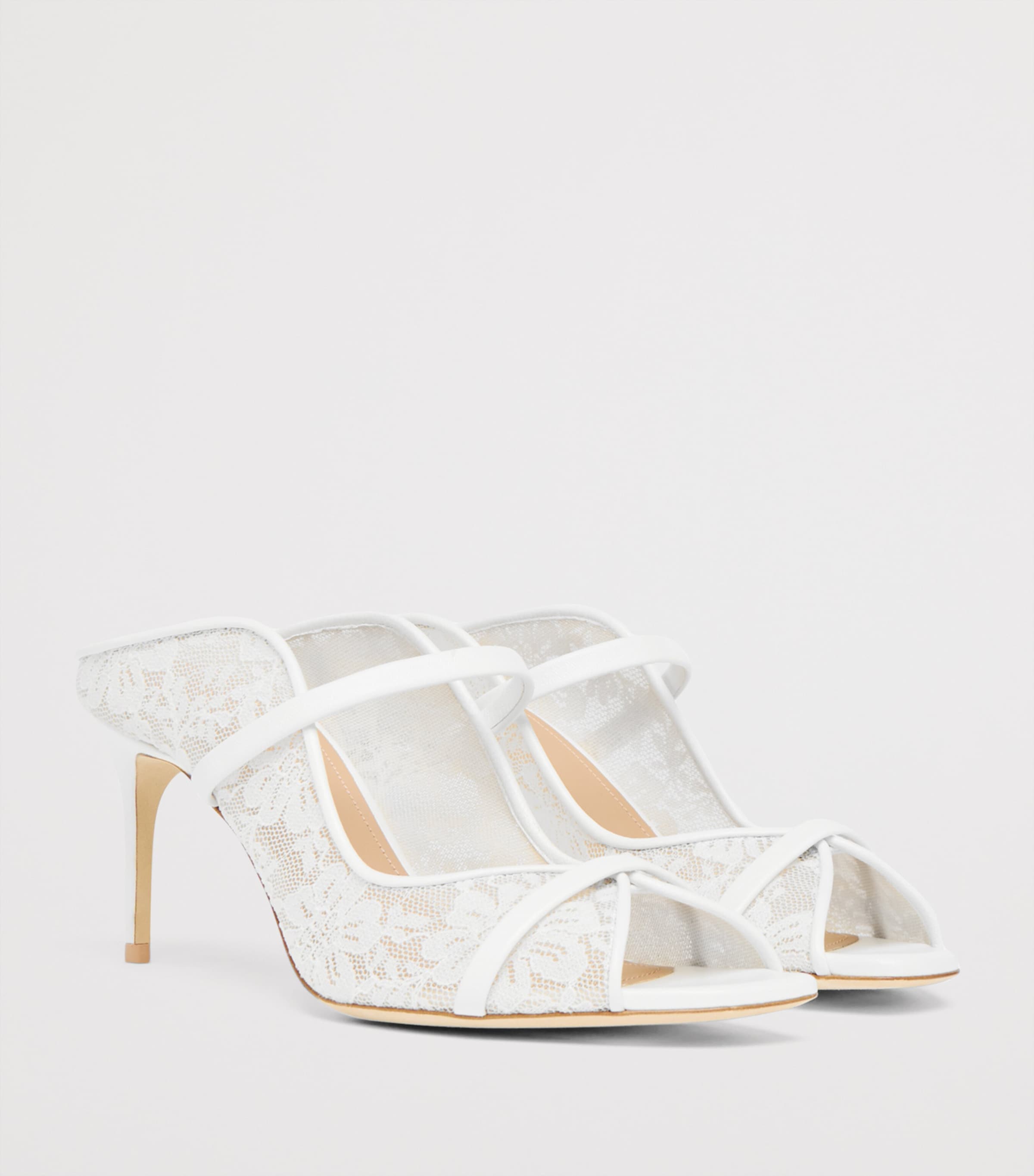 Lace Noah Heeled Sandals 70 WHITE Image 3