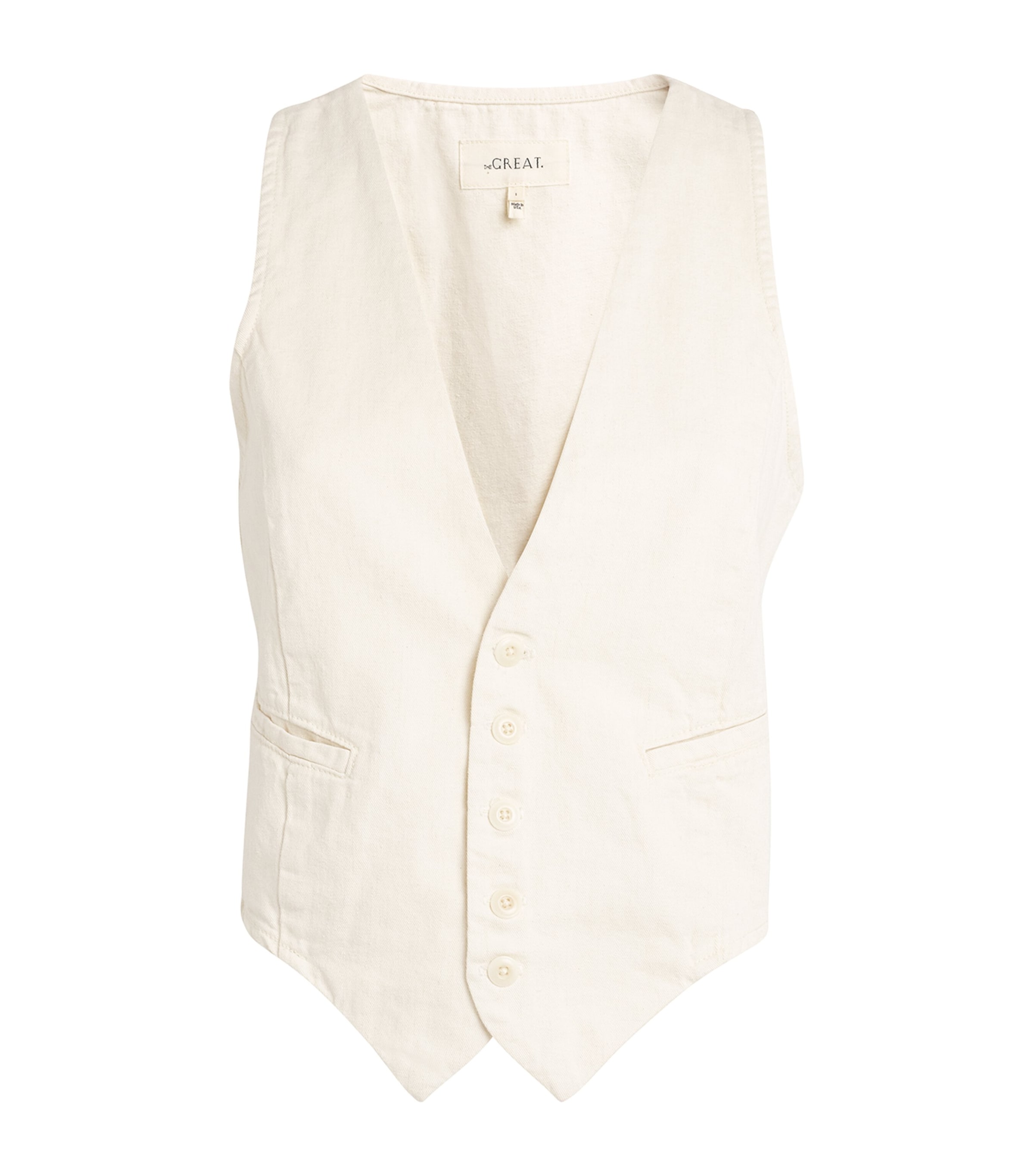 Shop The Great Cotton-hemp Waistcoat In White