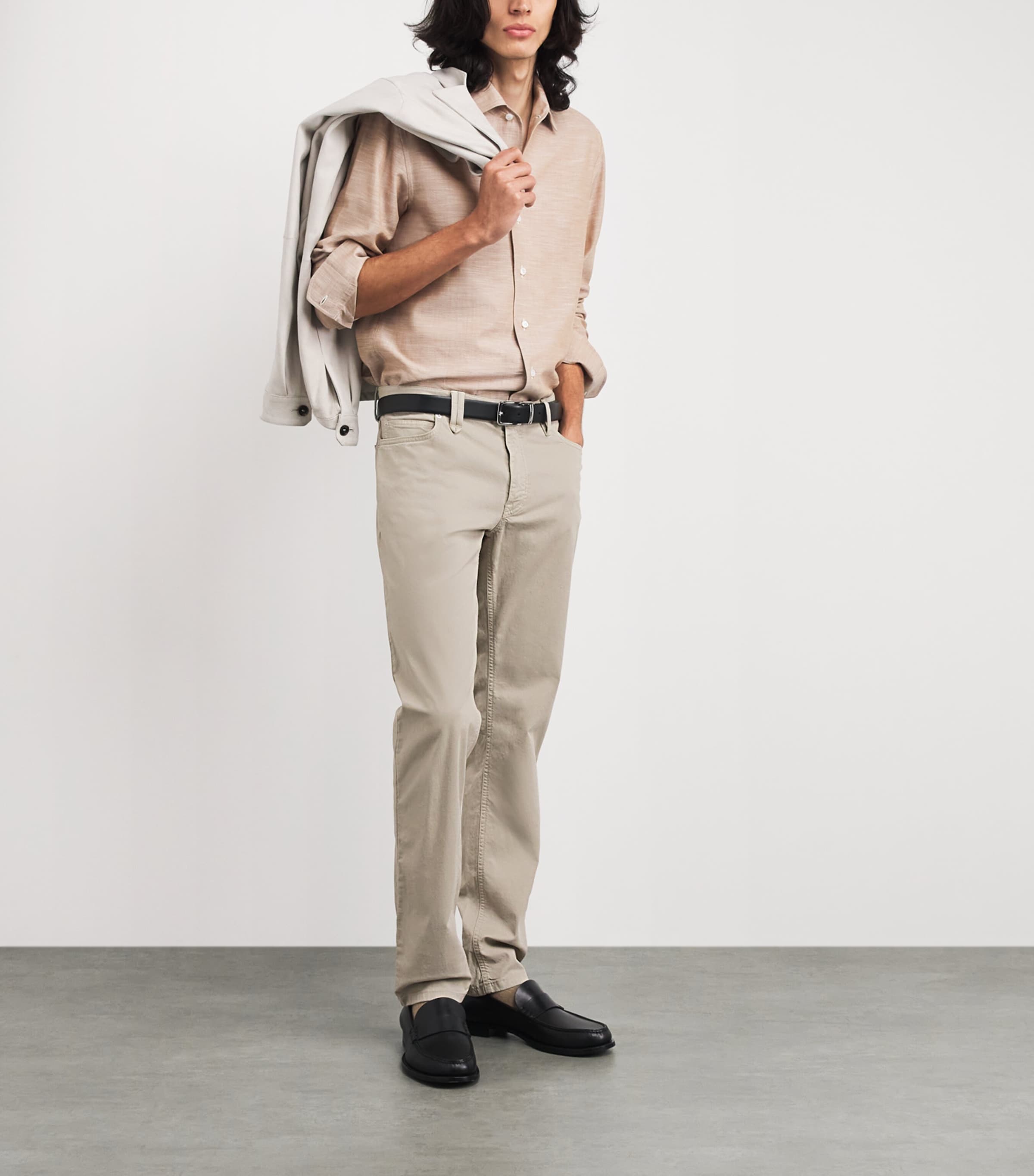 Brioni Mens Stretch-Cotton Chinos Image 2