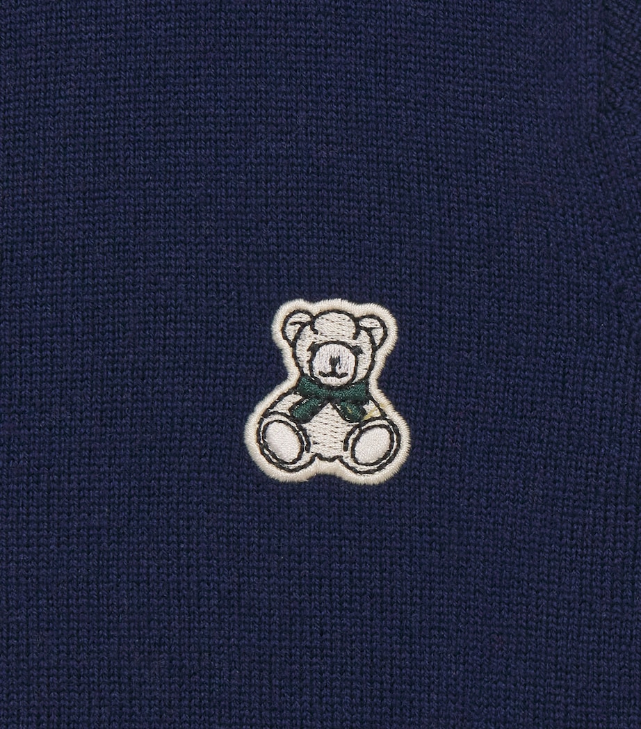 Harrods Henry Bear Polo Sweater (2-8 Years) Navy Image 3