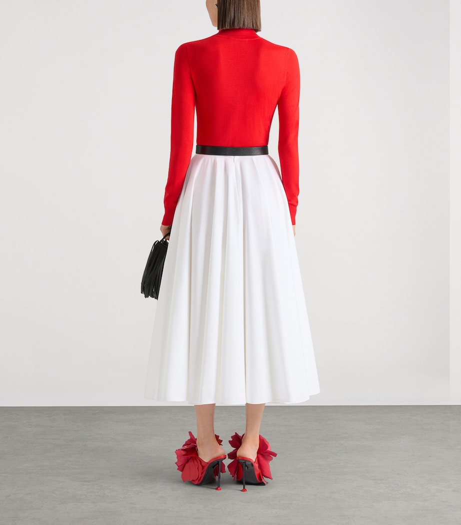 Givenchy Womens Cotton Poplin Midi Skirt White Image 5
