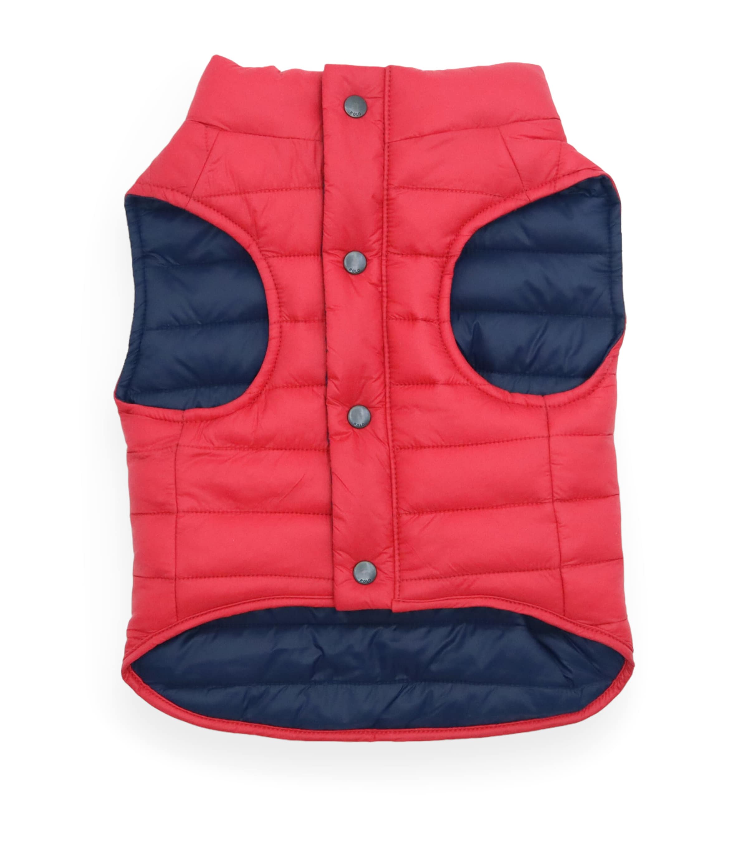 Reversible Puffer Dog Jacket (XS) RED/HUNTER NAVY Image 1