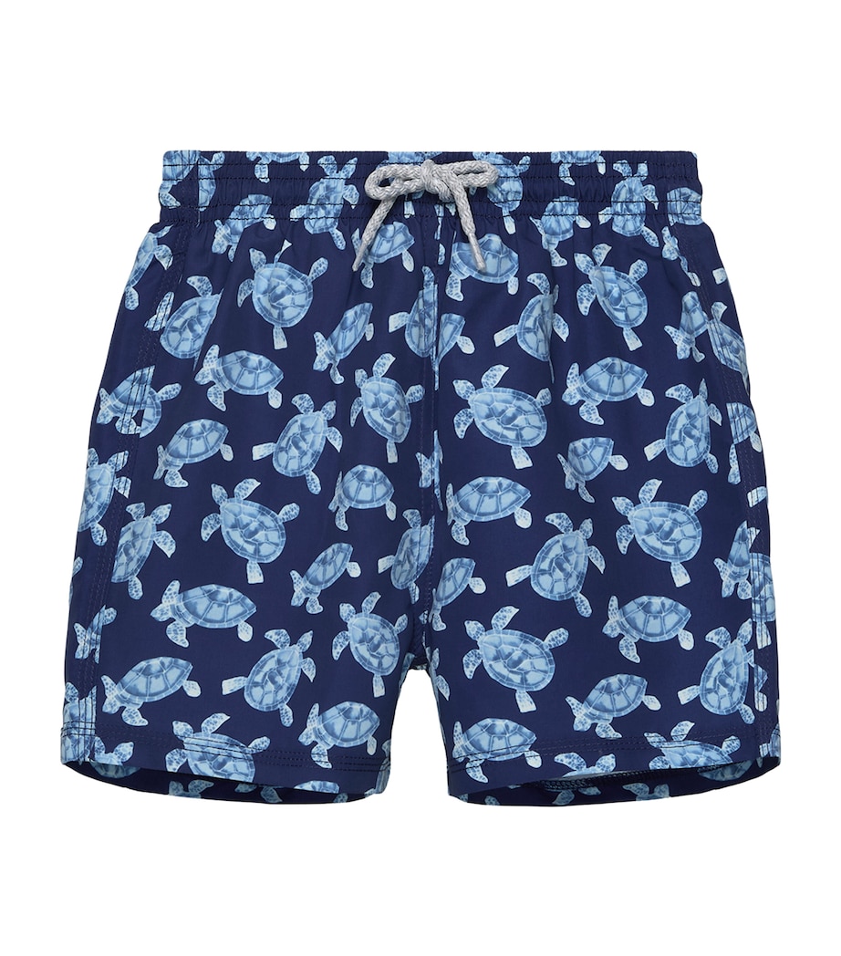 Trotters Turtle Print Swim Shorts (2-5 Years) Navy/turtle Image 1