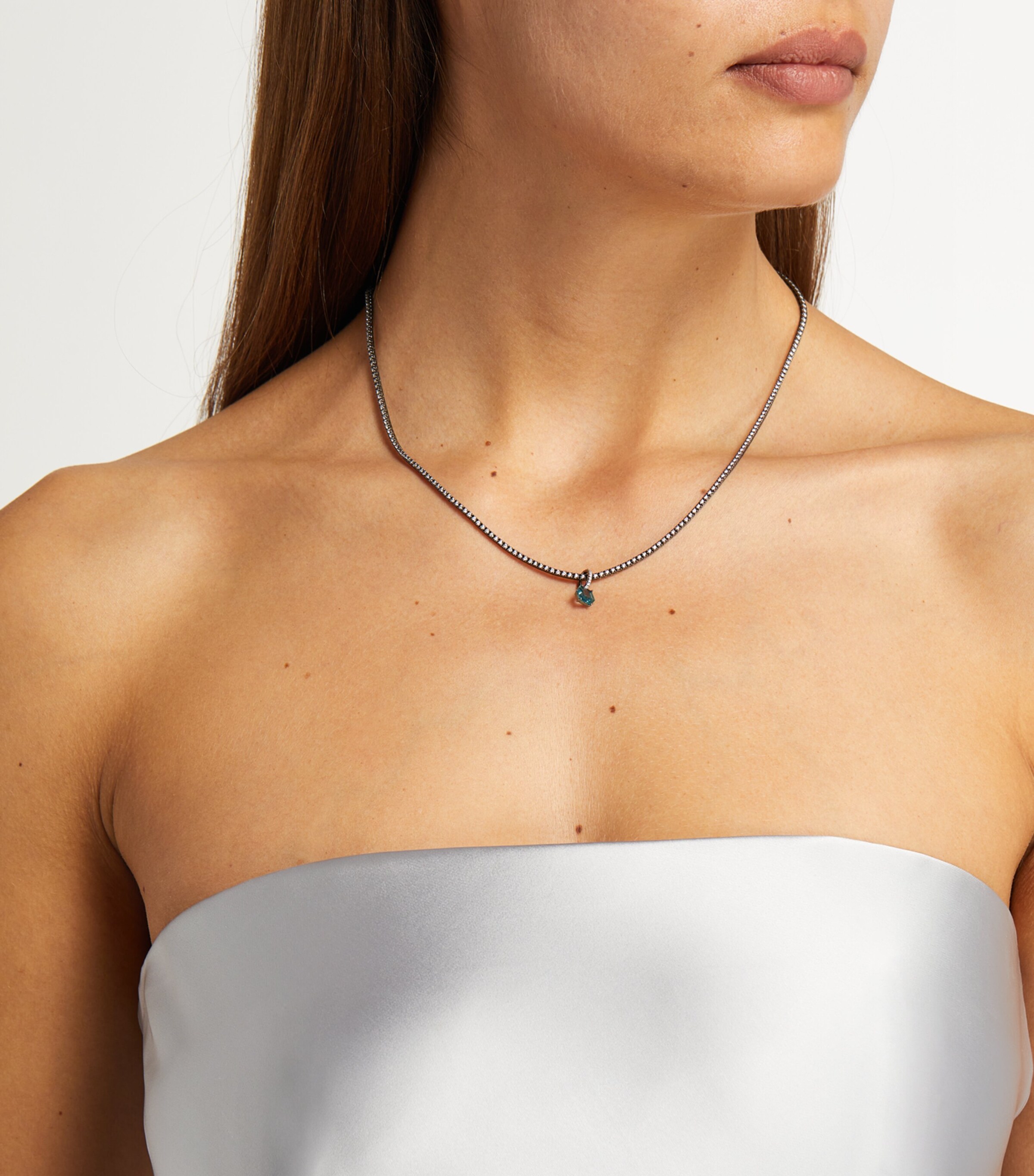 Eva Fehren Blackened White Gold, Diamond and Sapphire Charm Black Gold Image 2