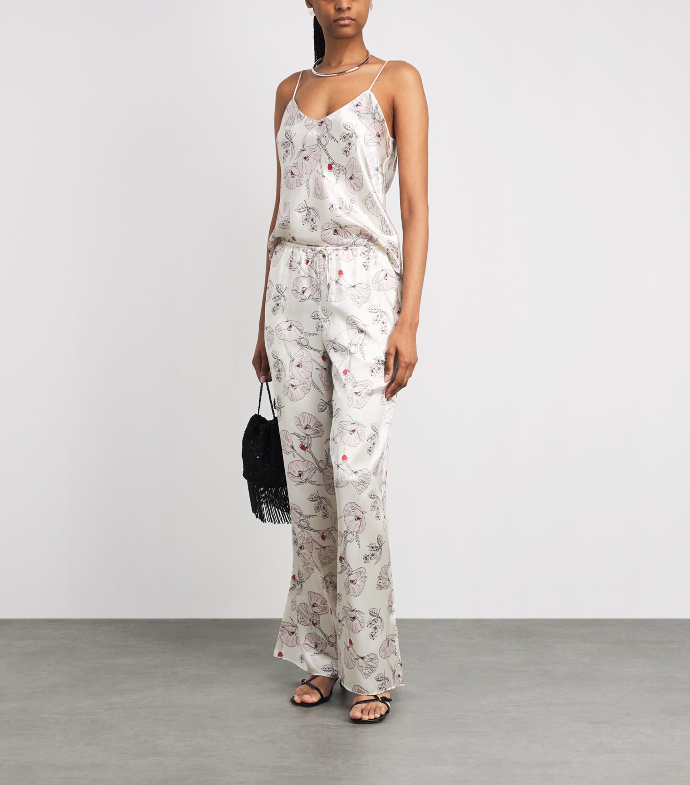 Olivia von Halle Womens Silk Floral Bliss Pyjama Set Rosalia Image 2