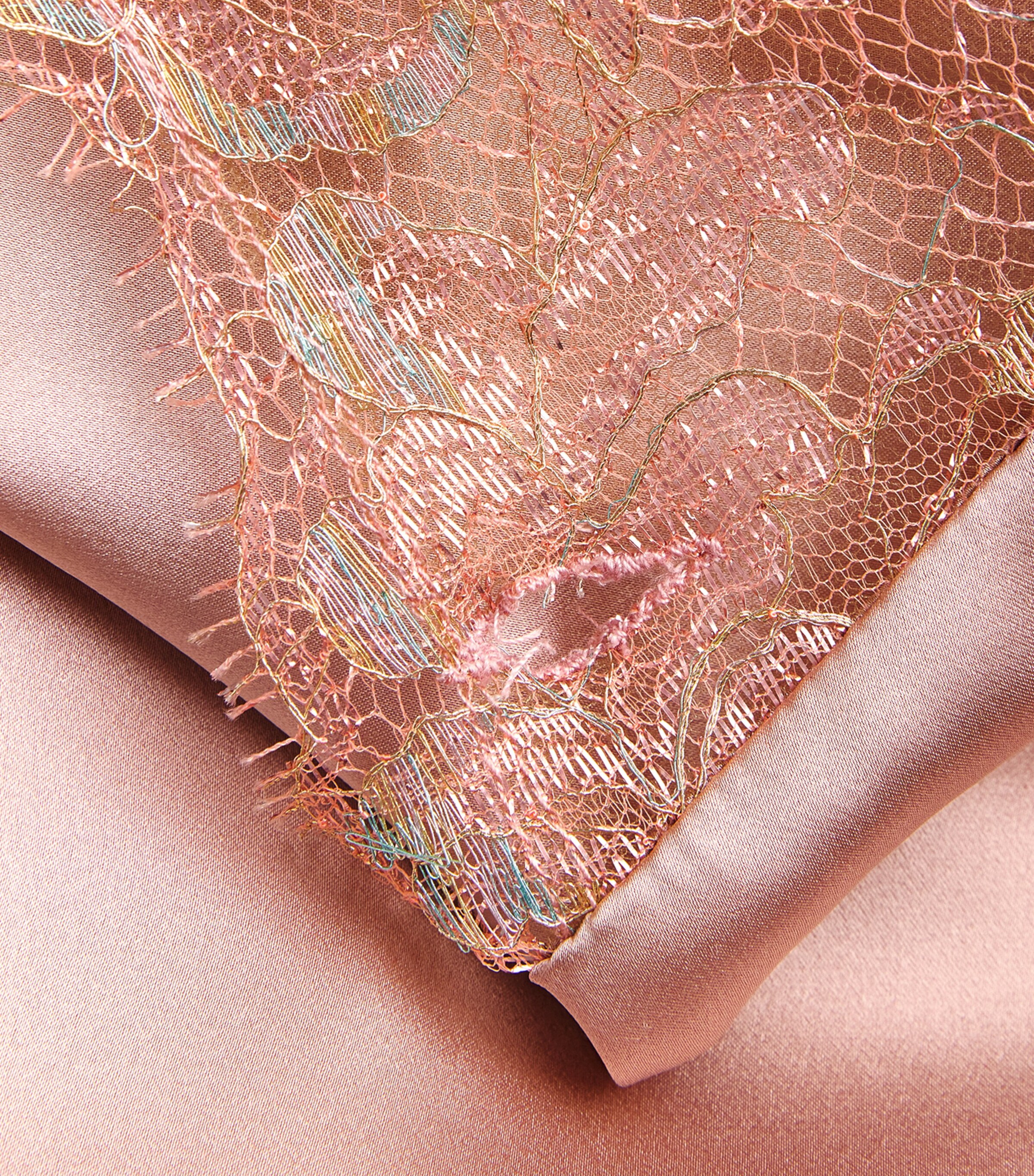 TORLOWEI Womens Silk Sophia Long Kimono Old Rose/multi Image 5