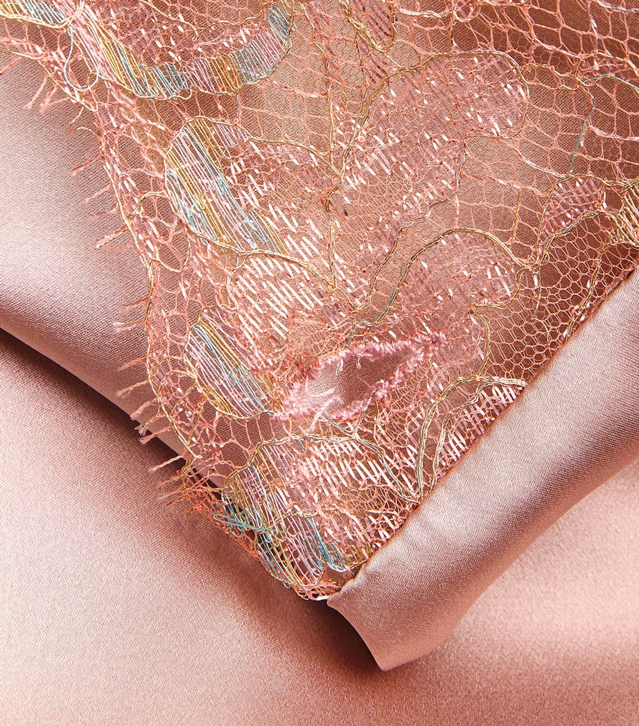 TORLOWEI Womens Silk Sophia Long Kimono Old Rose/multi Image 5