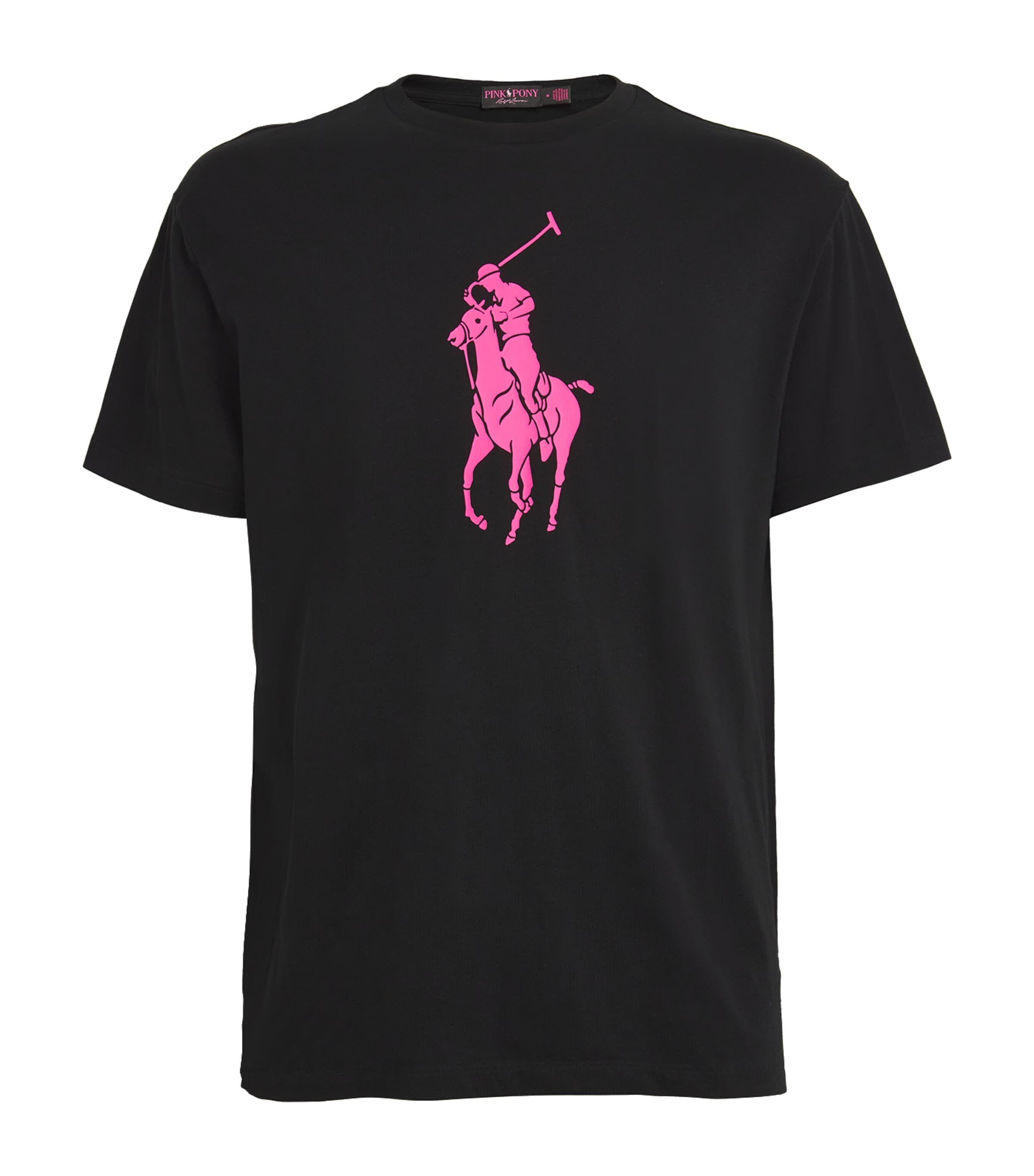 Shop Polo Ralph Lauren Cotton Large Polo Pony T-shirt In Black