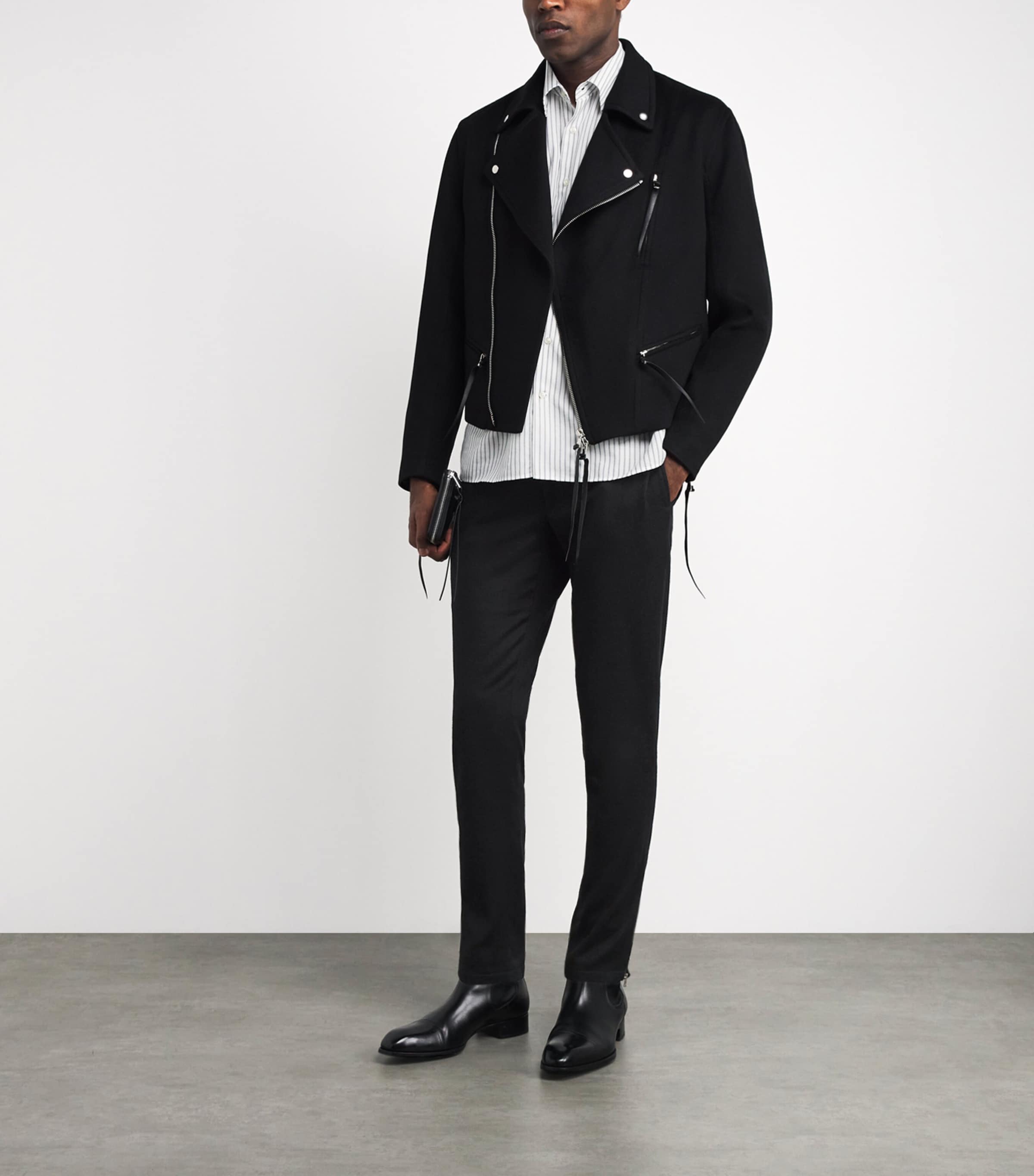Alan Scott Mens Cashmere-Blend Sweatpants Black Image 2