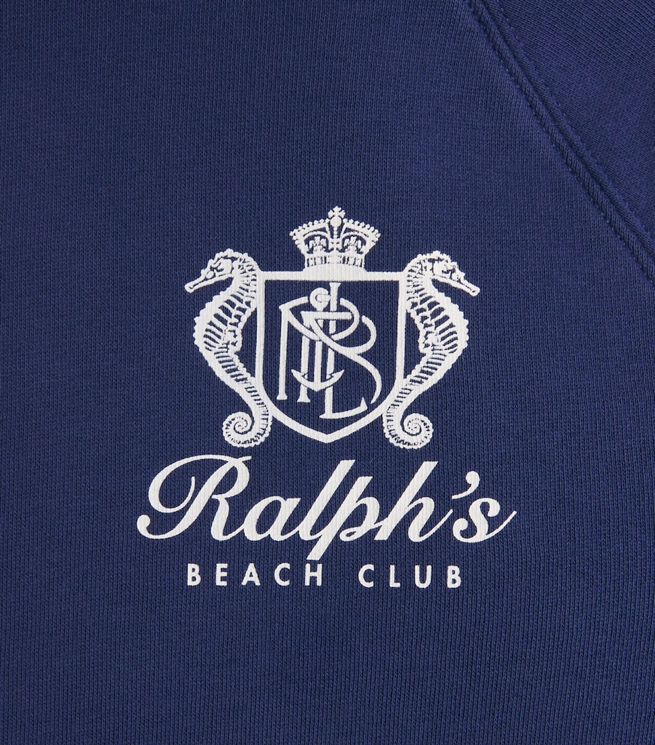 Polo Ralph Lauren Mens Cotton-Blend Ralph’s Beach Club Hoodie Dark Cobalt Image 6
