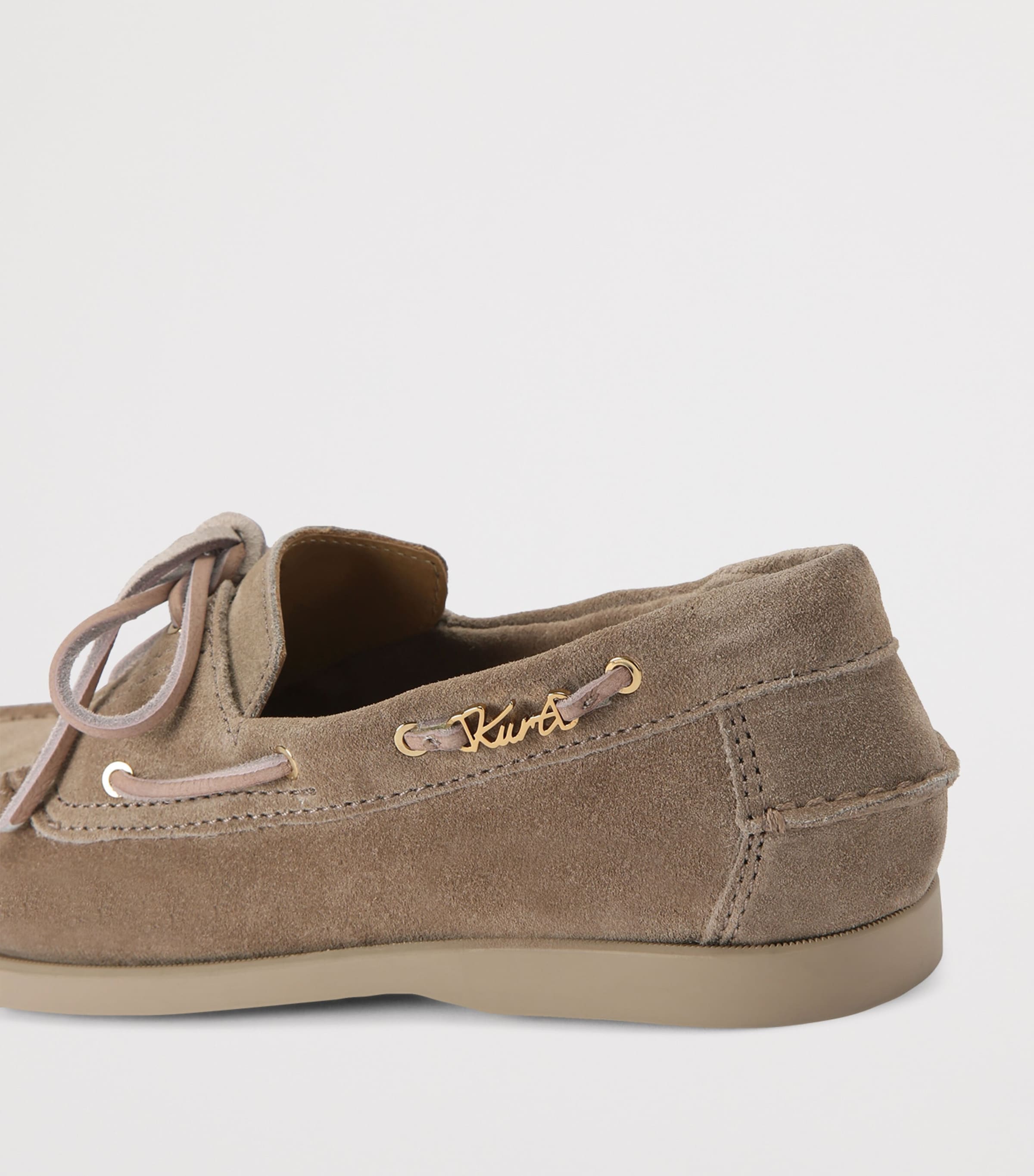 Kurt Geiger London Suede Boat Shoes Taupe Image 3