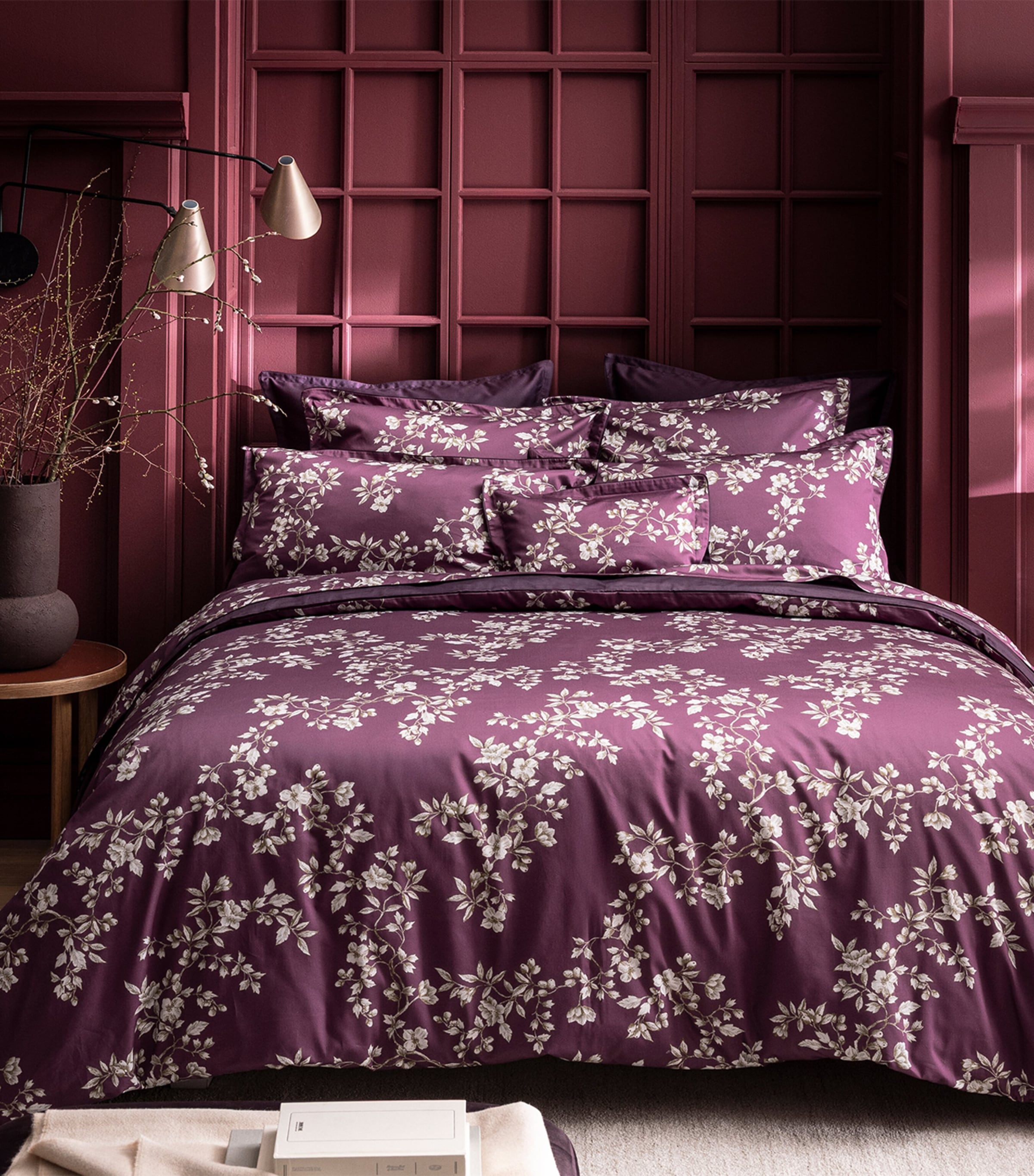 Organic Cotton Vivienne Super King Flat Sheet (270cm x 300cm) PURPLE Image 2