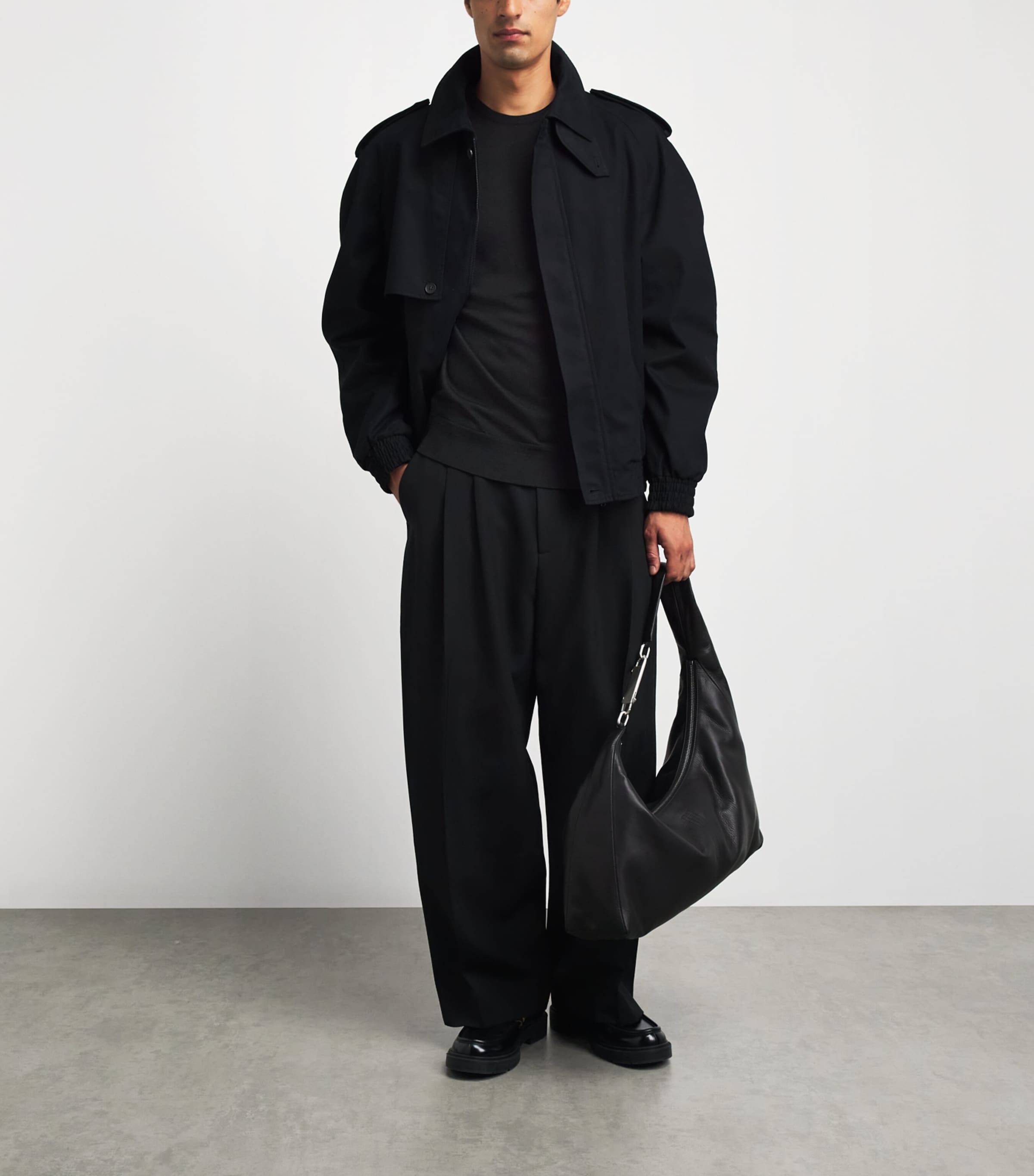 Barena Mens Merino Crew-Neck Sweater Nero Image 2
