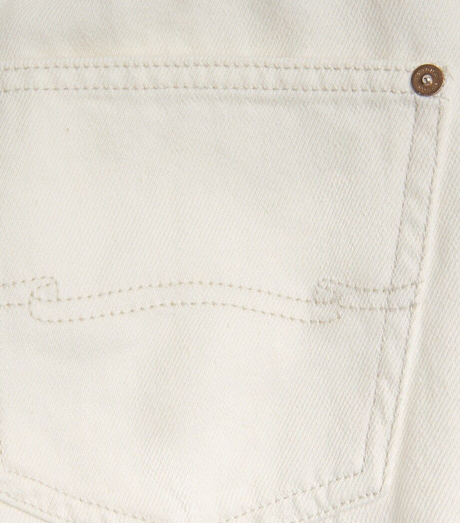 Agnona Womens Cropped Wide-Leg Jeans White Image 6