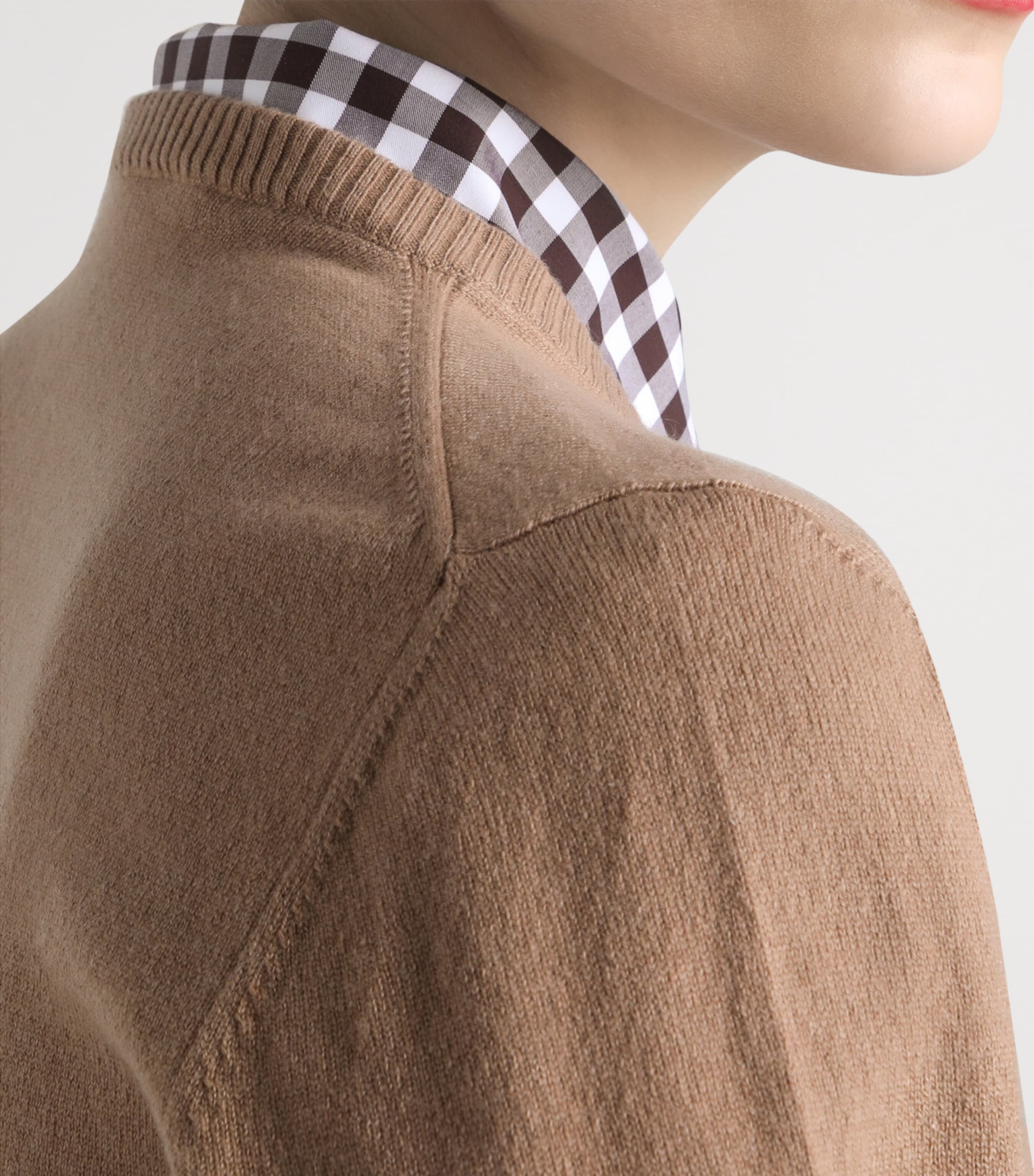 Cashmere Cardigan M2186-LIGHT BROWN Image 5